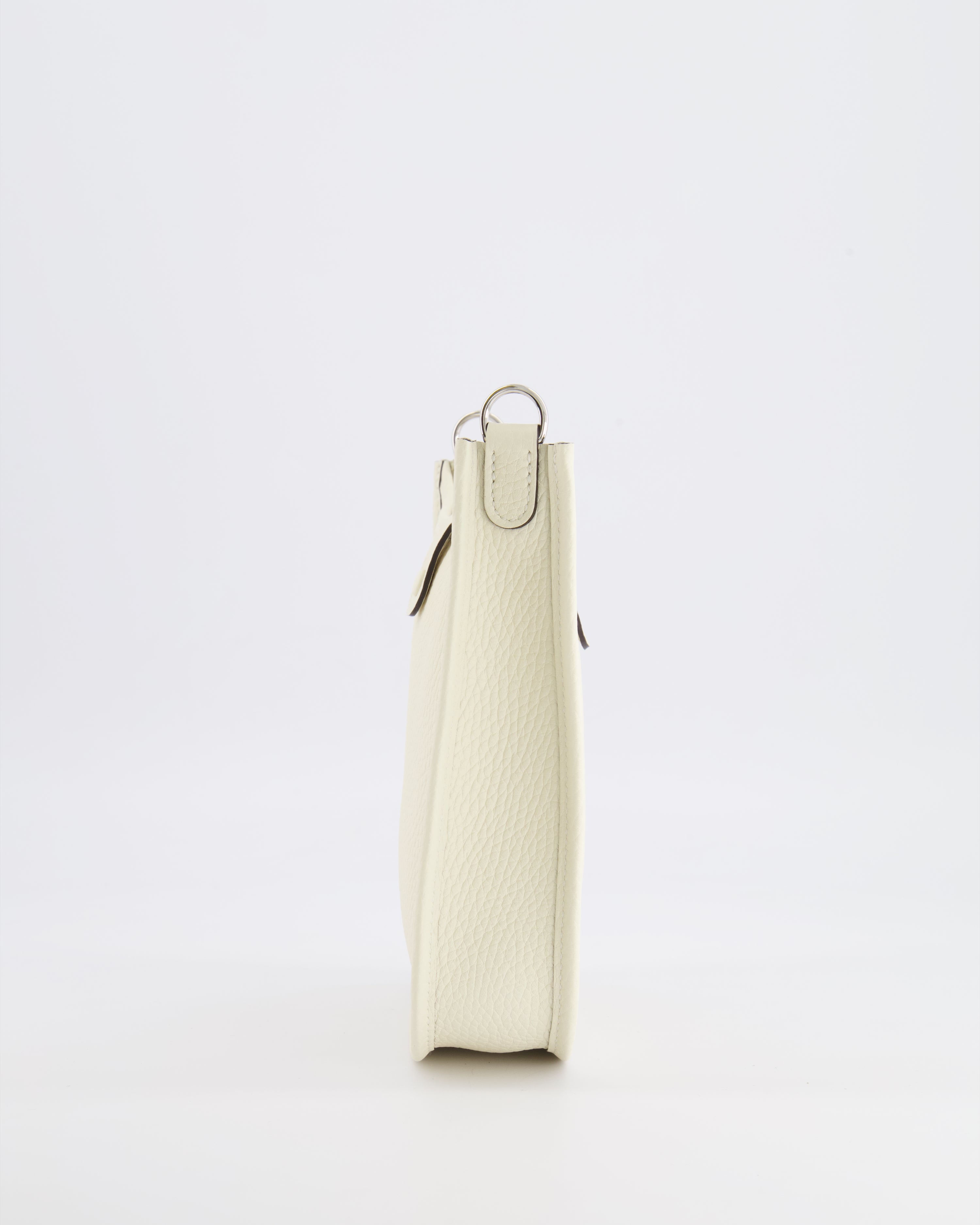 Hermès Mini Evelyne Amazone Bag in Cream Clemence Leather with Palladium Hardware