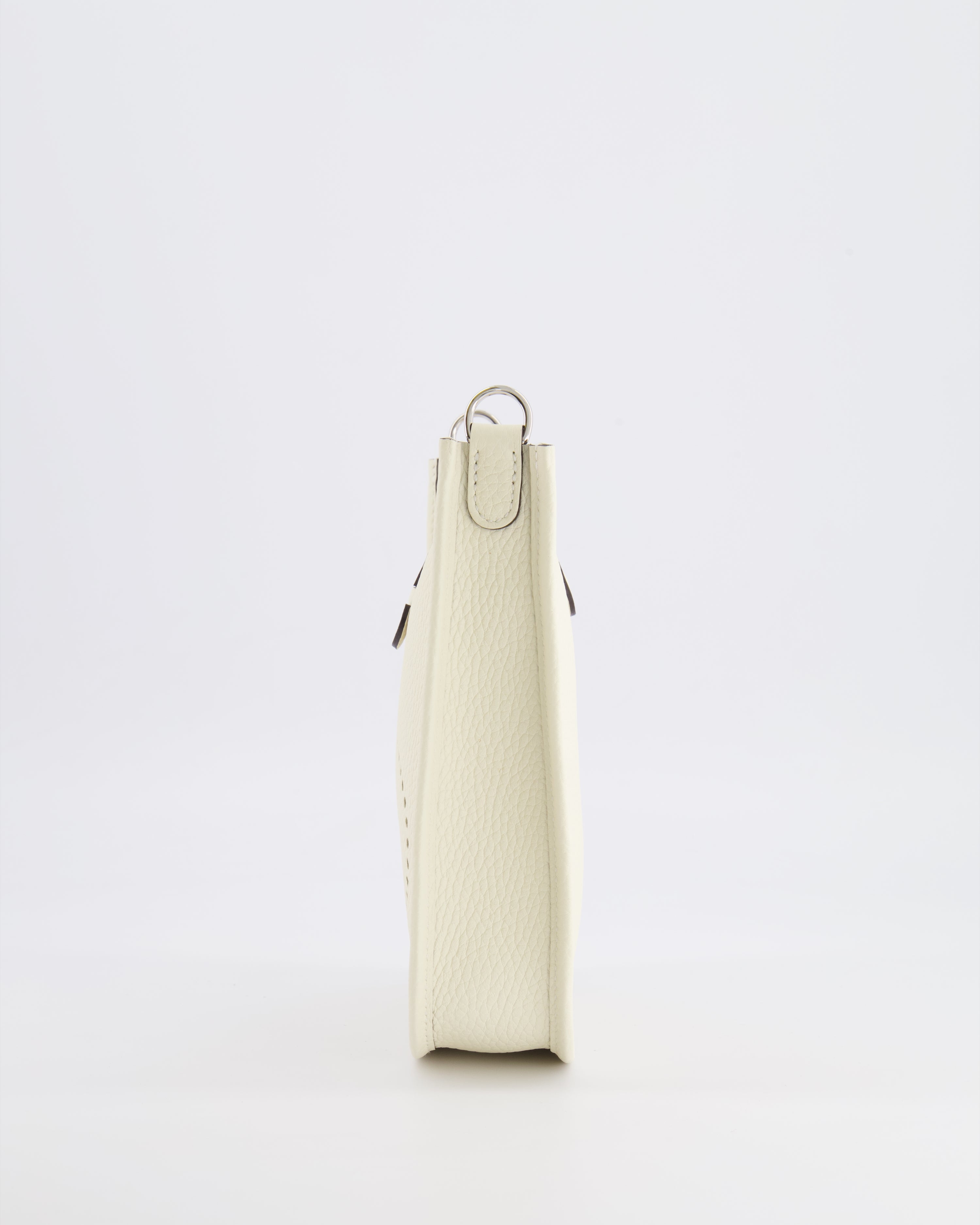 Hermès Mini Evelyne Amazone Bag in Cream Clemence Leather with Palladium Hardware