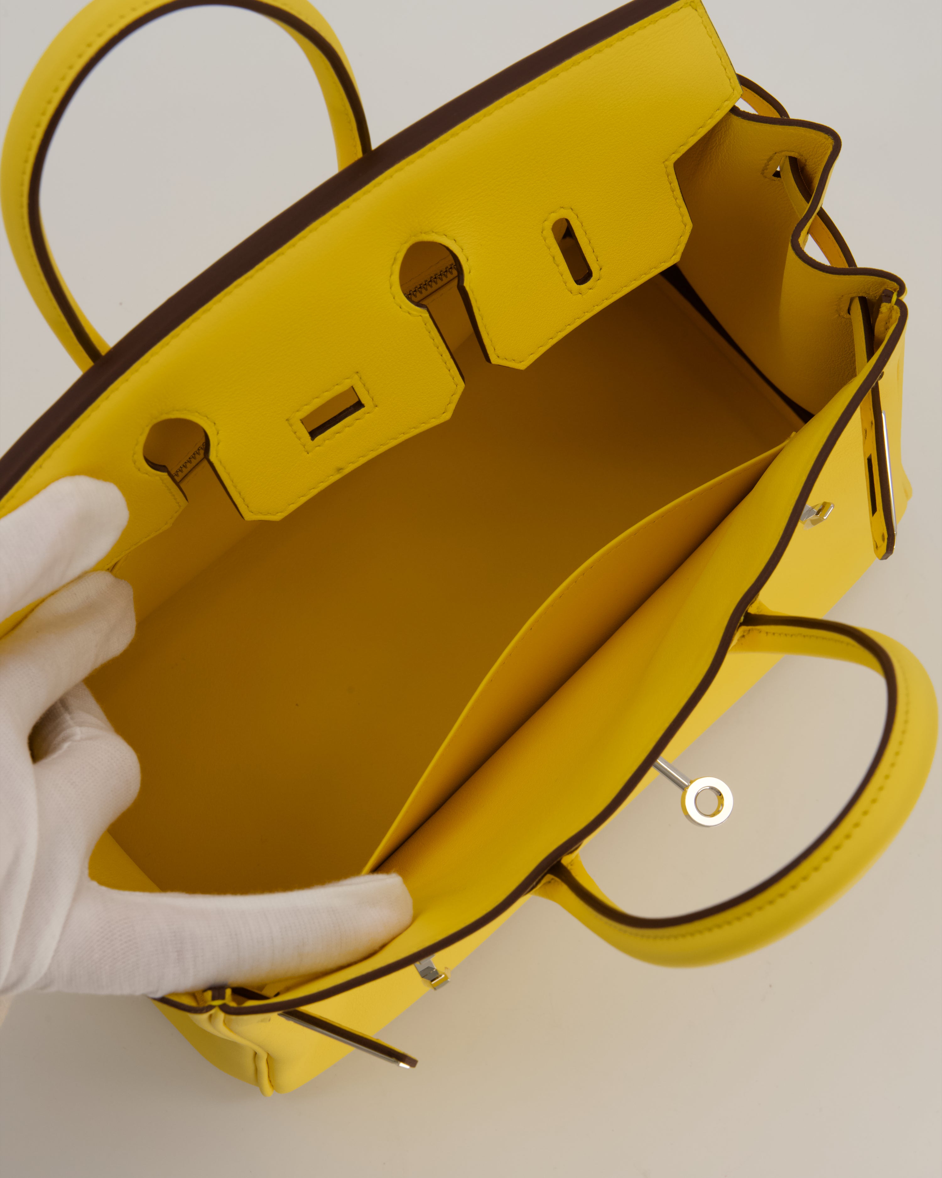 *RARE COLOUR* Hermès Birkin 25 Retourne Bag in Jaune Mango Swift Leather with Palladium Hardware