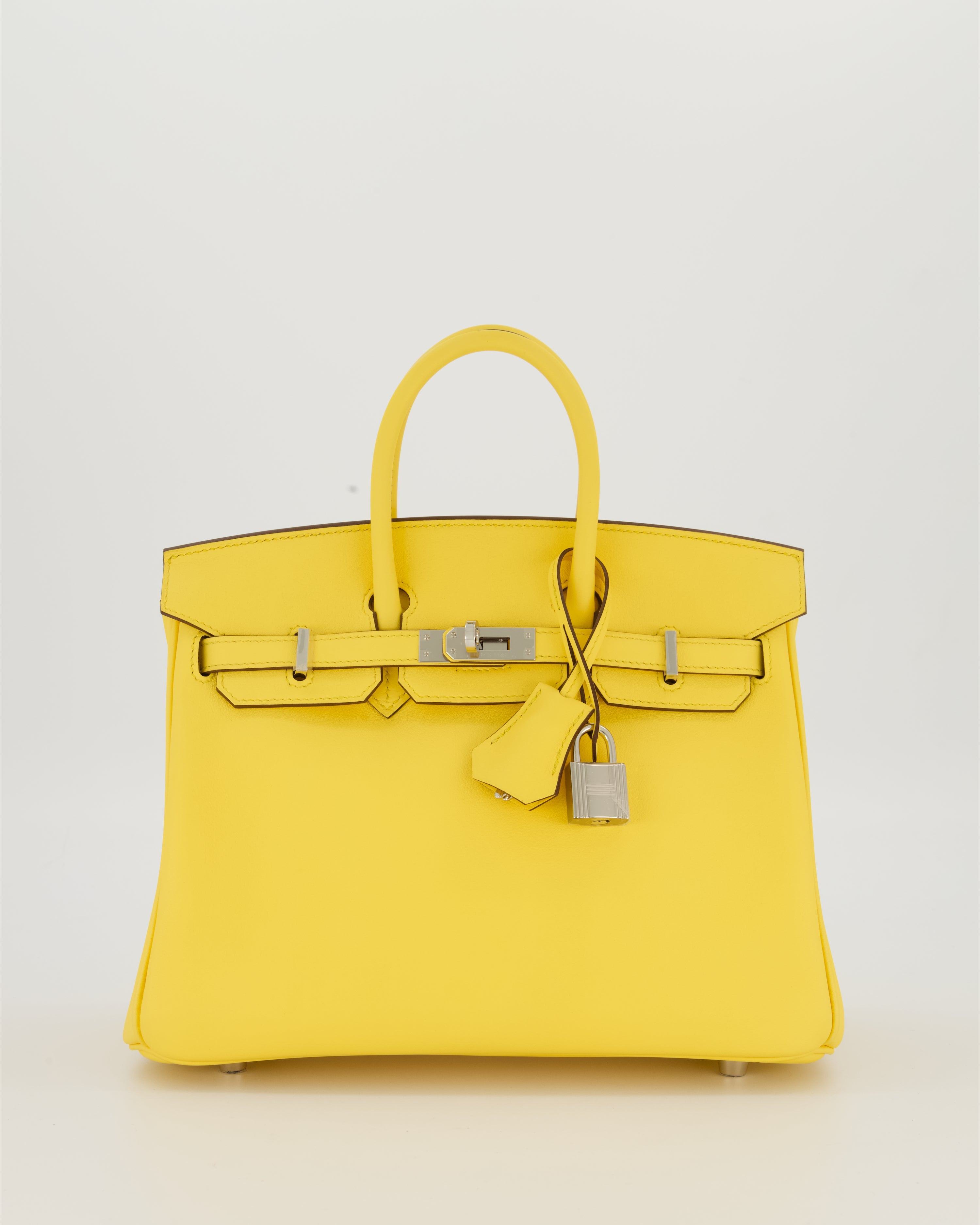 *RARE COLOUR* Hermès Birkin 25 Retourne Bag in Jaune Mango Swift Leather with Palladium Hardware