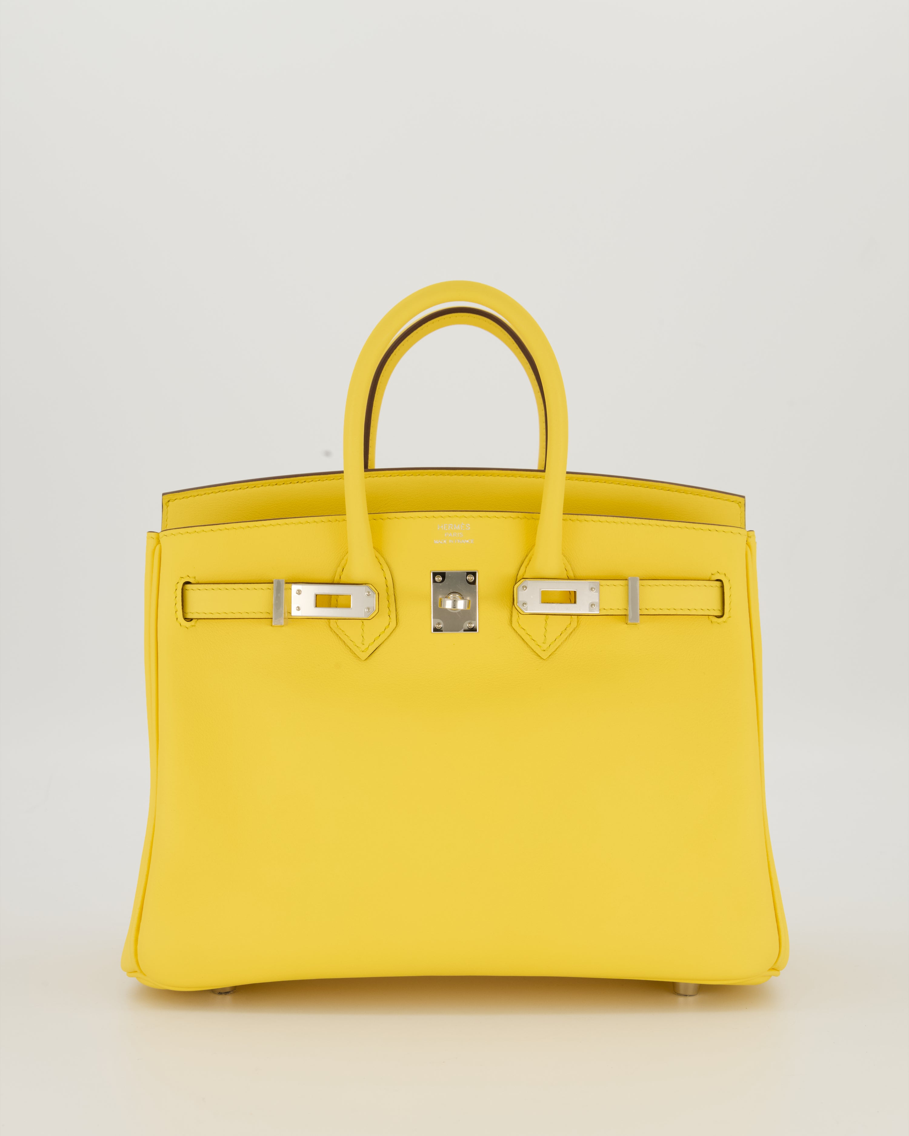 *RARE COLOUR* Hermès Birkin 25 Retourne Bag in Jaune Mango Swift Leather with Palladium Hardware