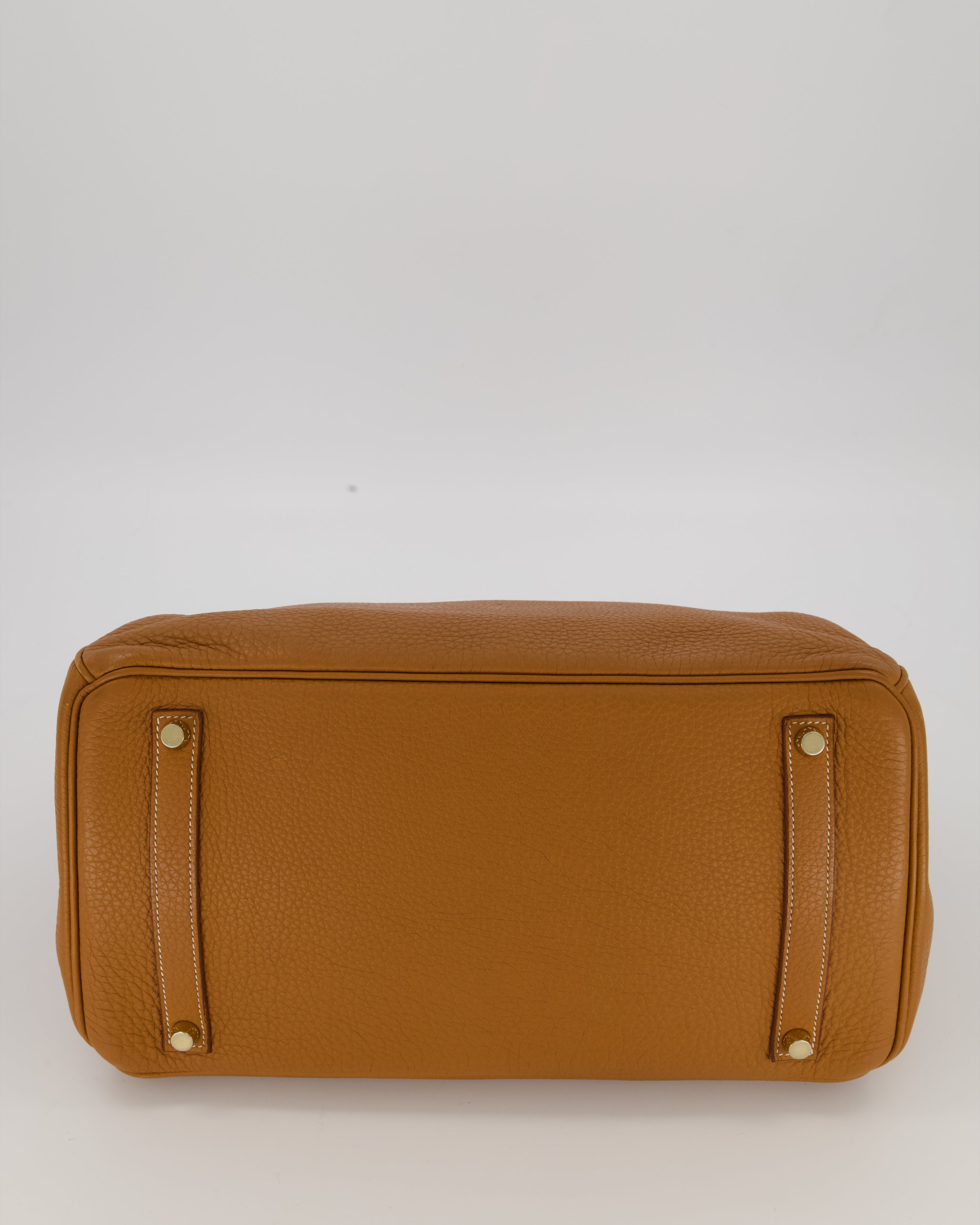 Hermès Birkin 35 Retourne Bag in Gold Clemence Leather with Gold Hardware