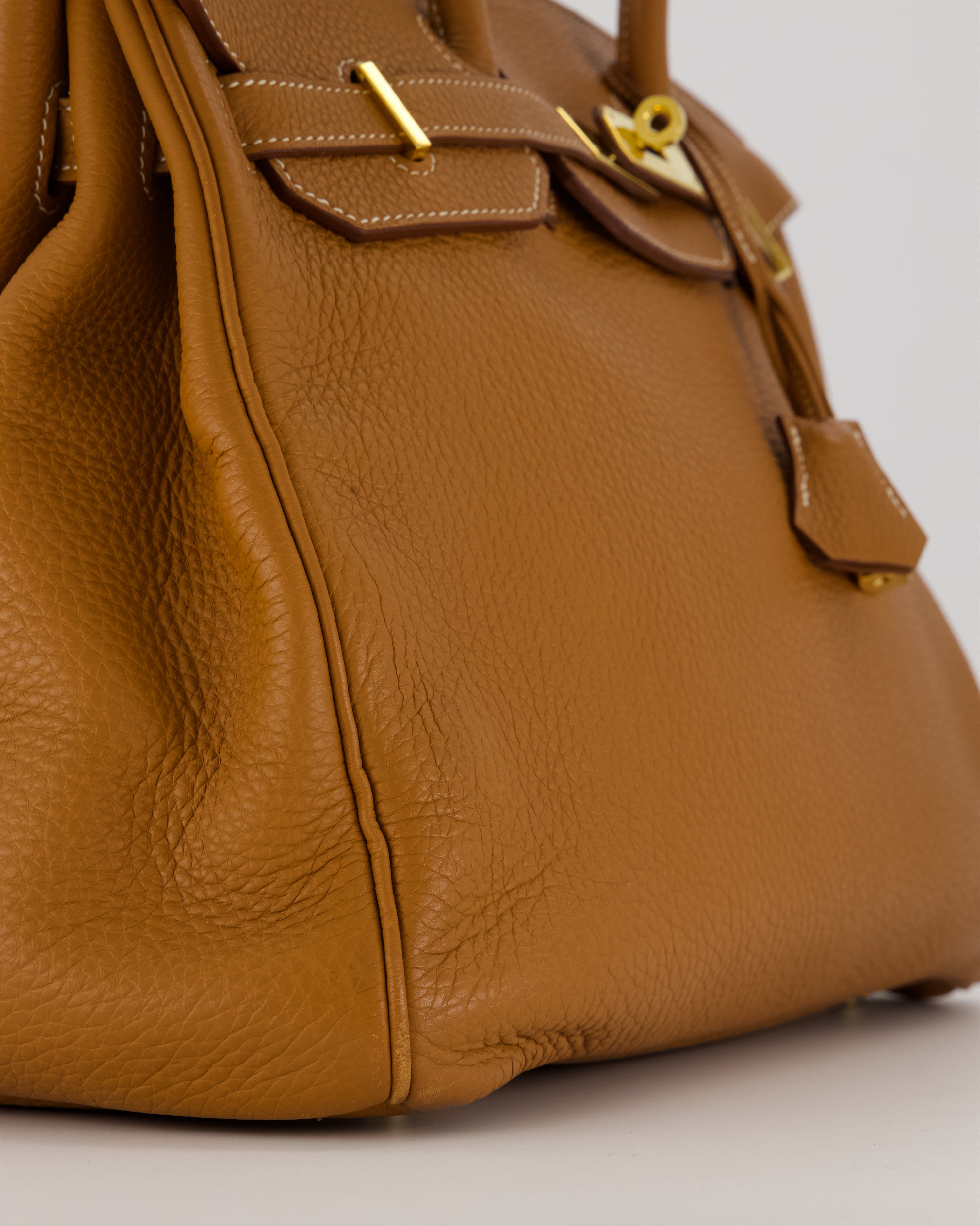 Hermès Birkin 35 Retourne Bag in Gold Clemence Leather with Gold Hardware