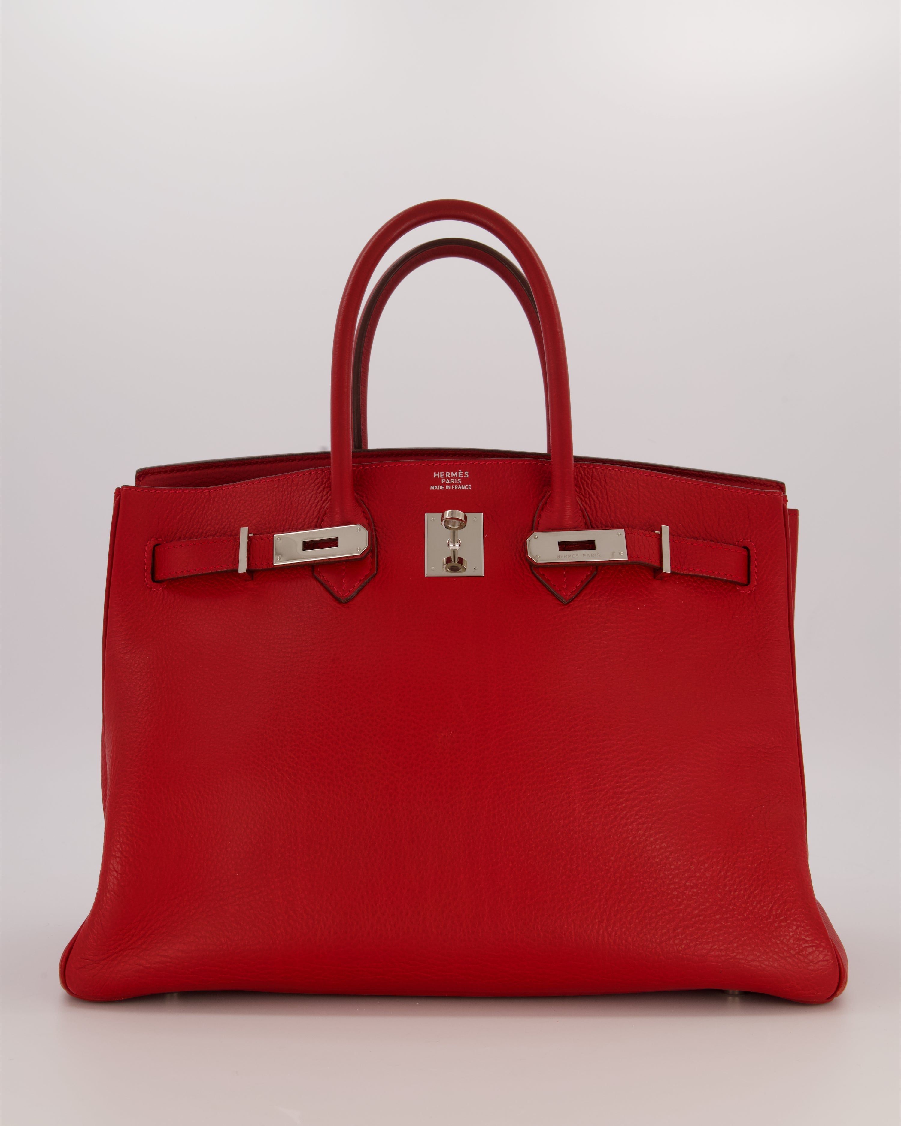 Hermès Birkin 35 Bag in Rouge Vif Togo Leather with Palladium Hardware