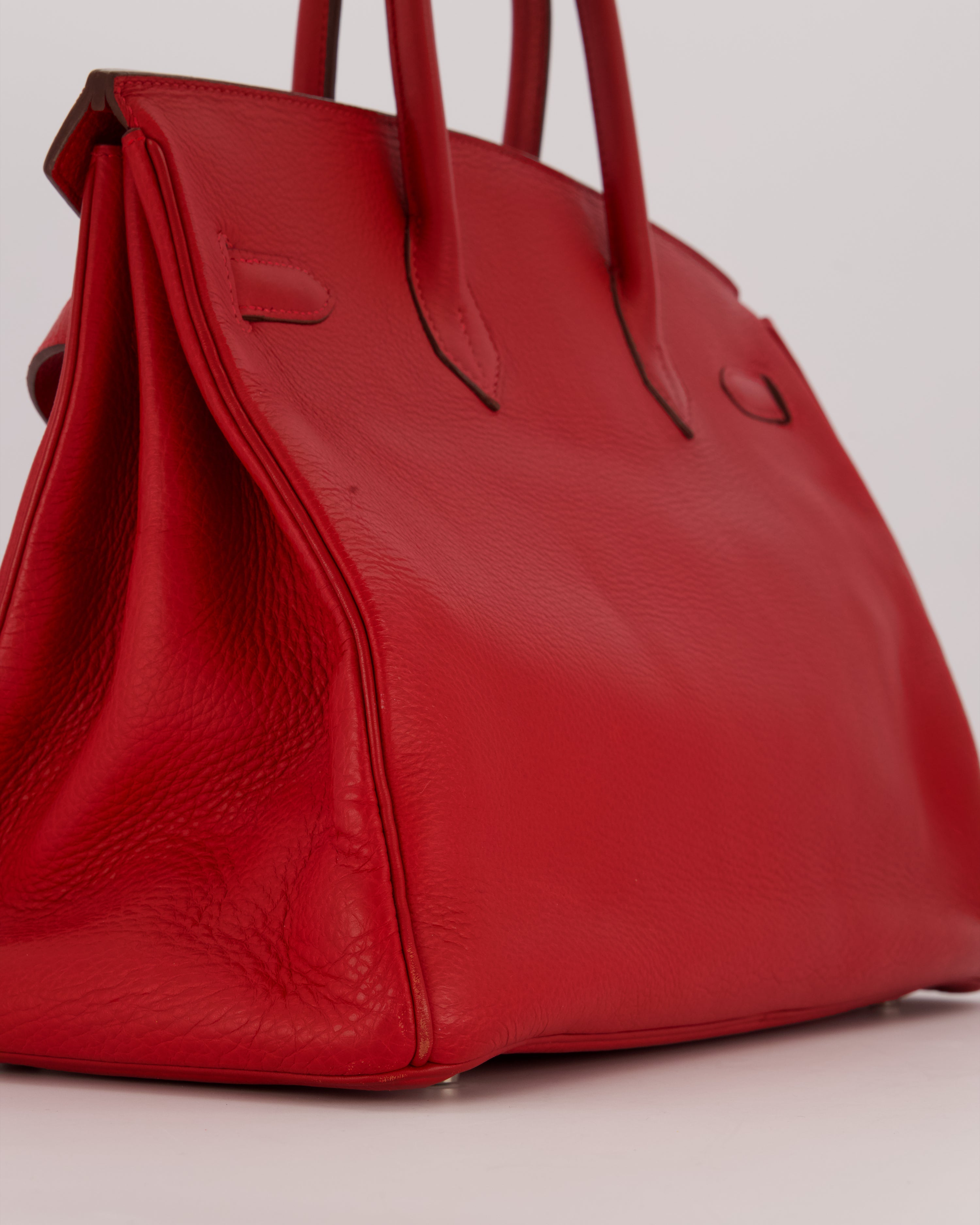 Hermès Birkin 35 Bag in Rouge Vif Togo Leather with Palladium Hardware