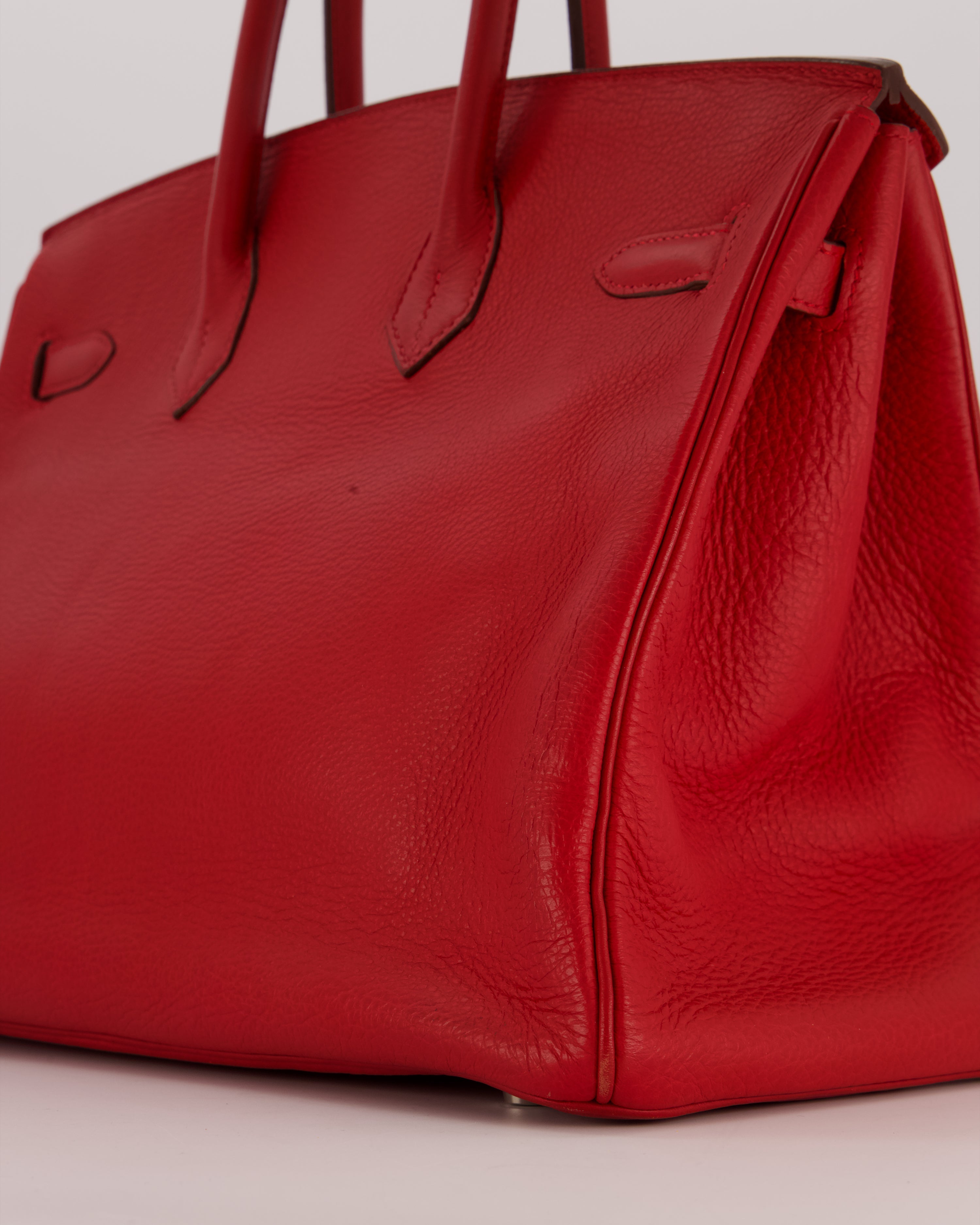 Hermès Birkin 35 Bag in Rouge Vif Togo Leather with Palladium Hardware