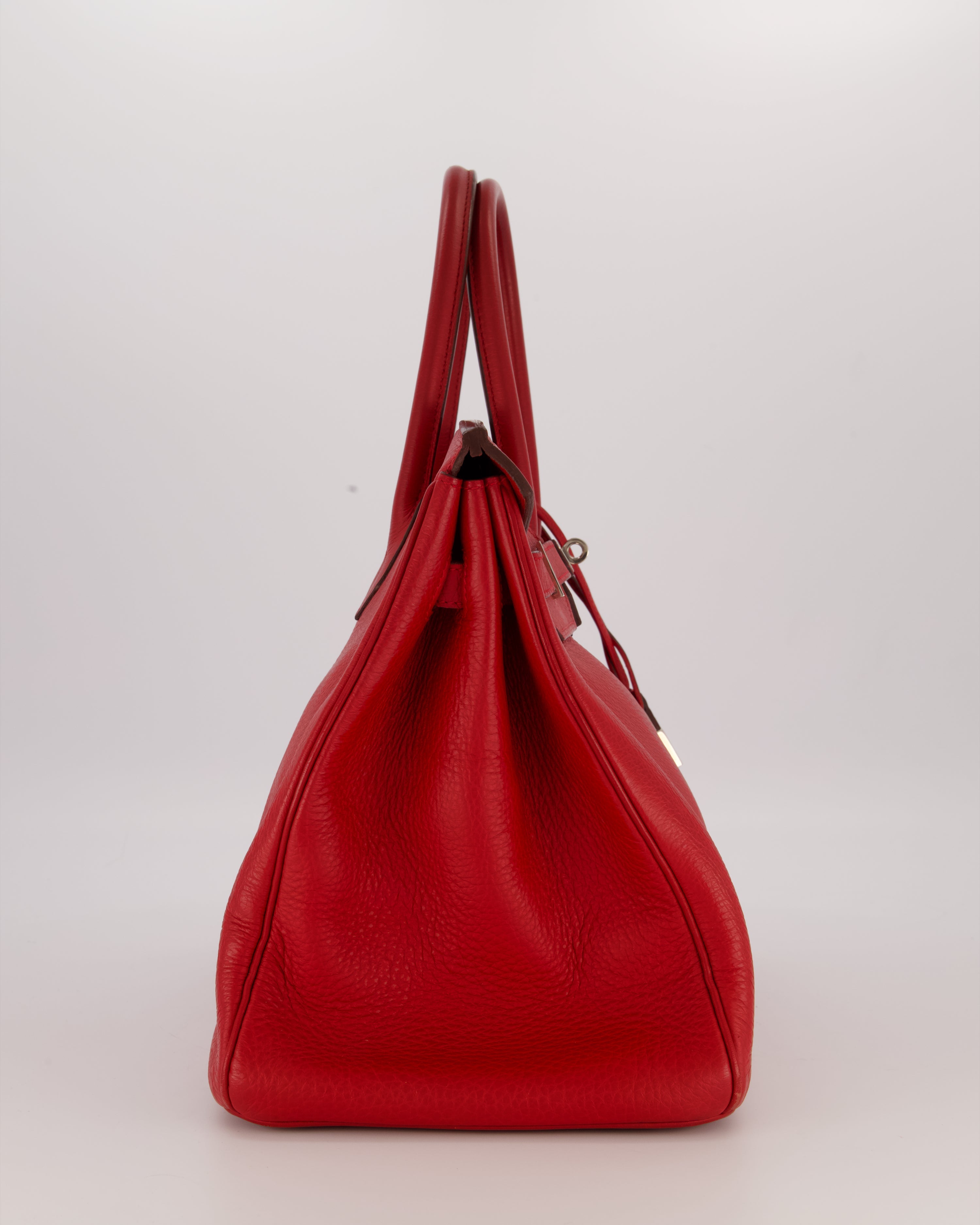 Hermès Birkin 35 Bag in Rouge Vif Togo Leather with Palladium Hardware