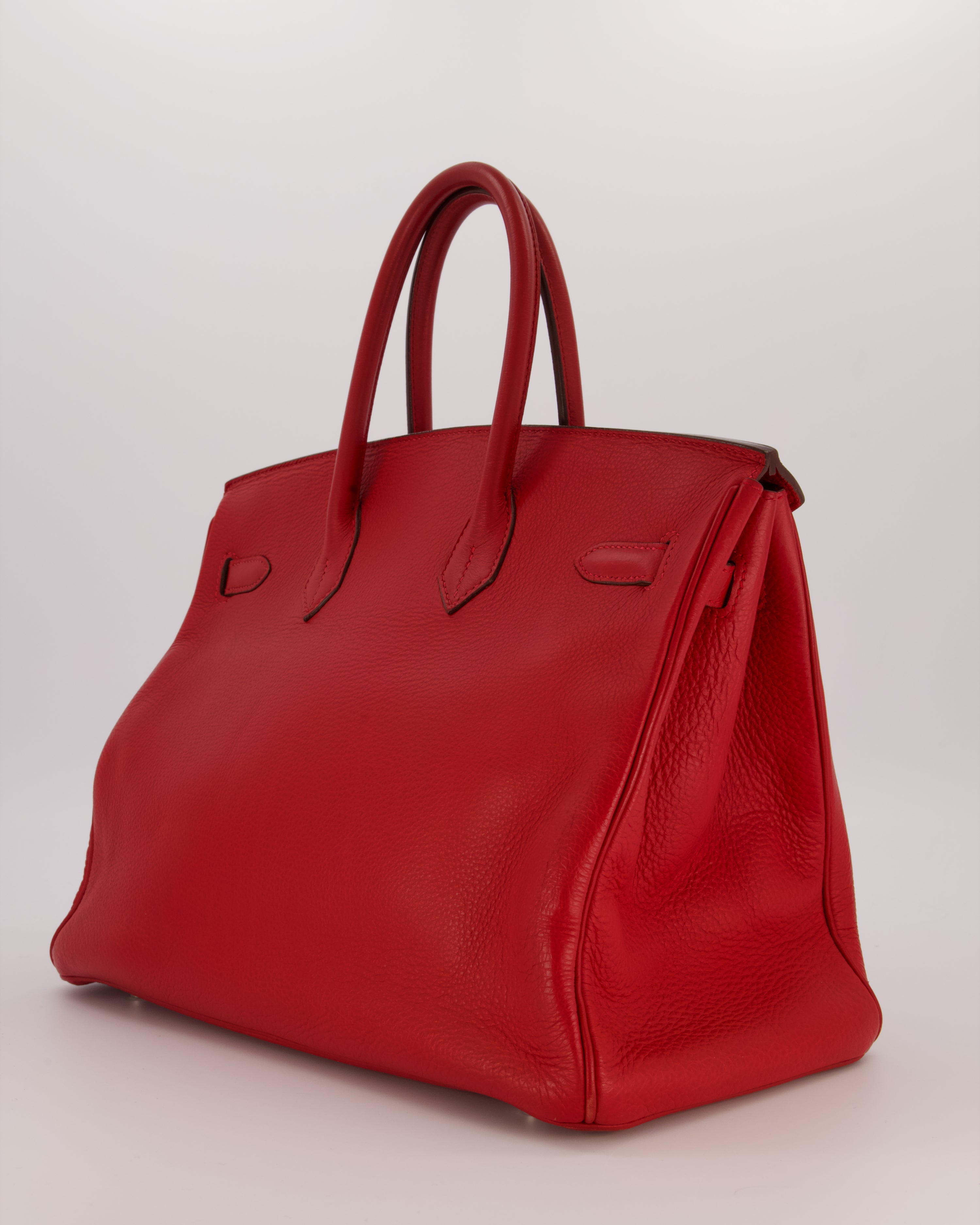 Hermès Birkin 35 Bag in Rouge Vif Togo Leather with Palladium Hardware