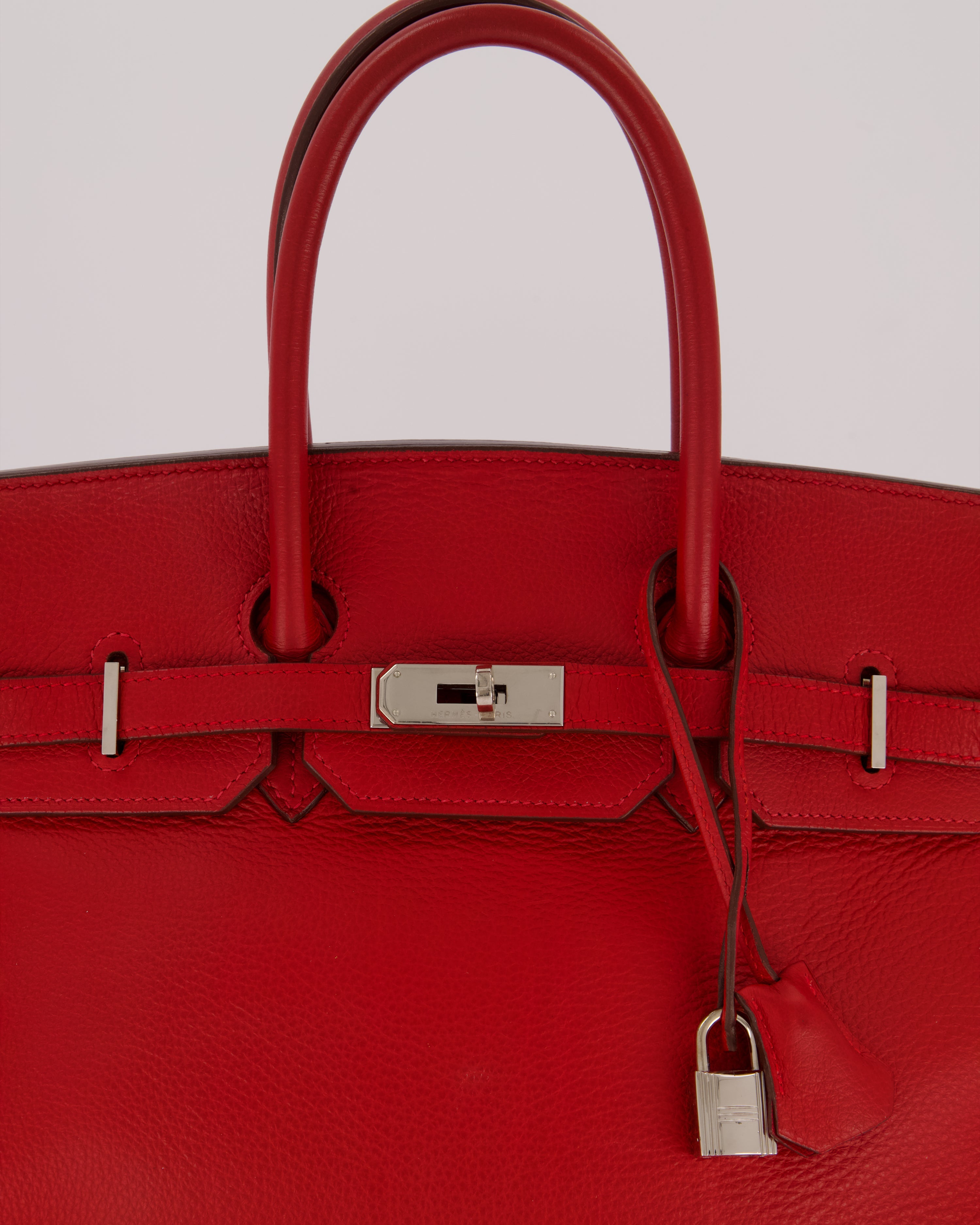Hermès Birkin 35 Bag in Rouge Vif Togo Leather with Palladium Hardware