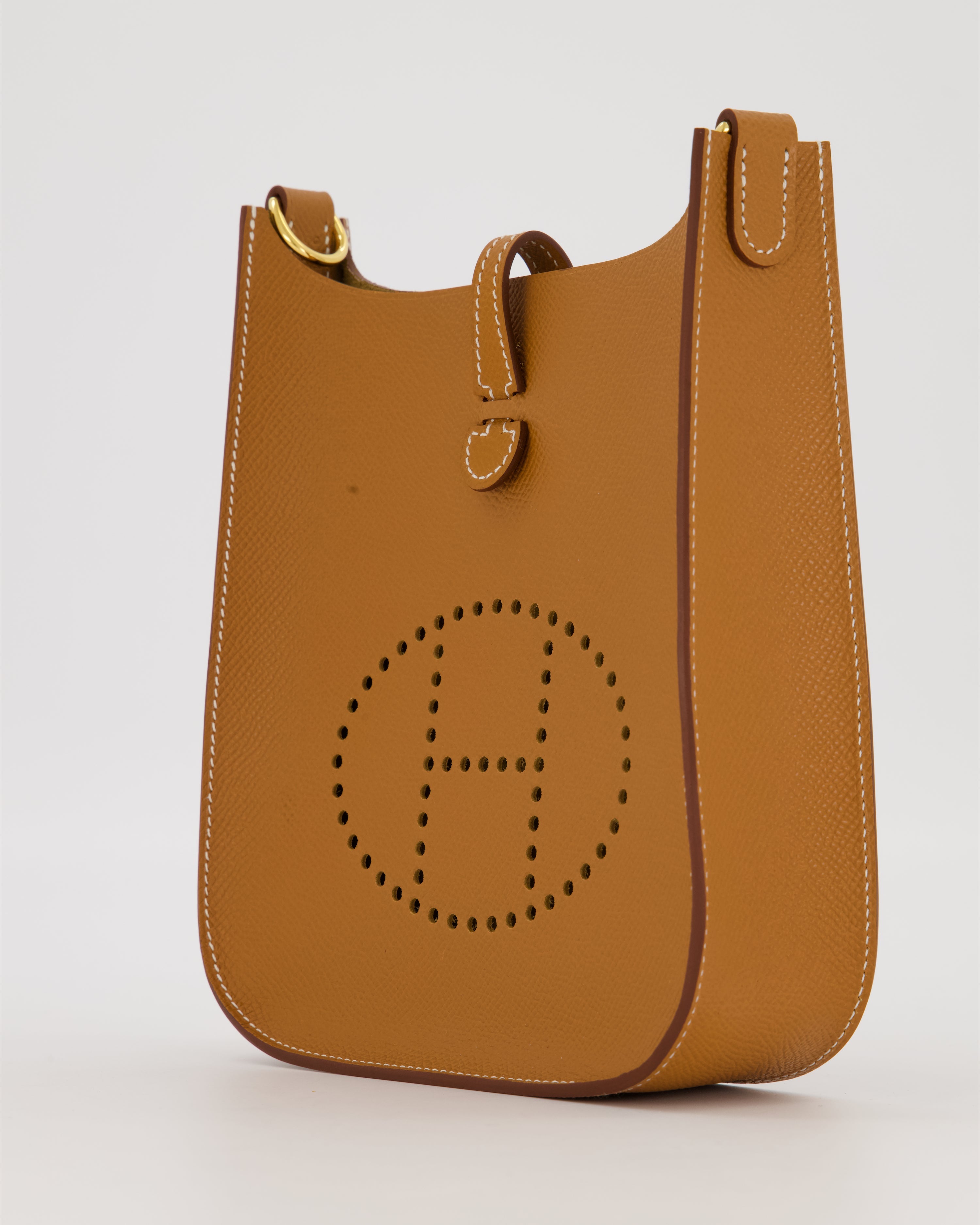 Hermès Gold Mini Evelyne Sellier Bag in Epsom Leather with Gold Hardware