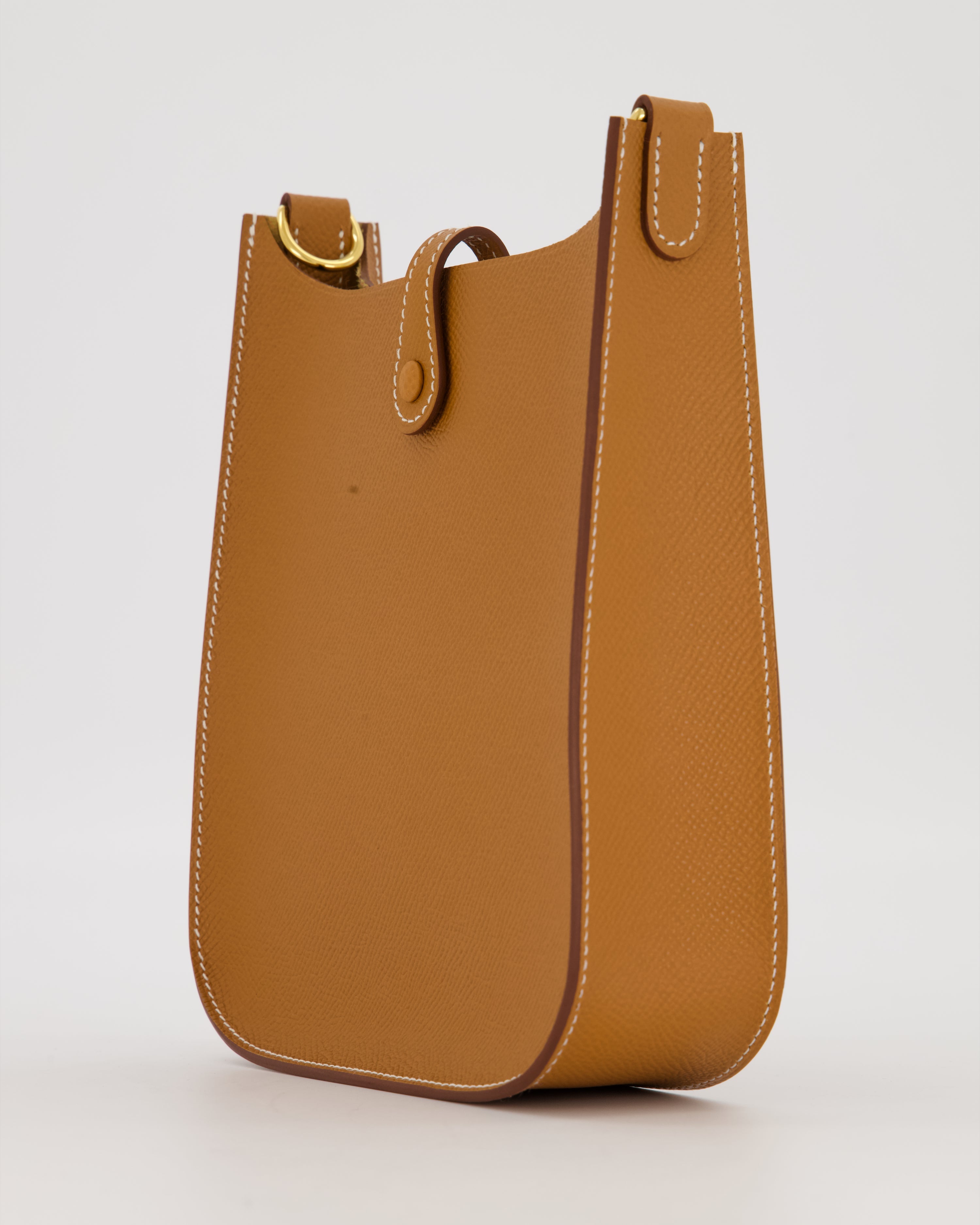 Hermès Gold Mini Evelyne Sellier Bag in Epsom Leather with Gold Hardware