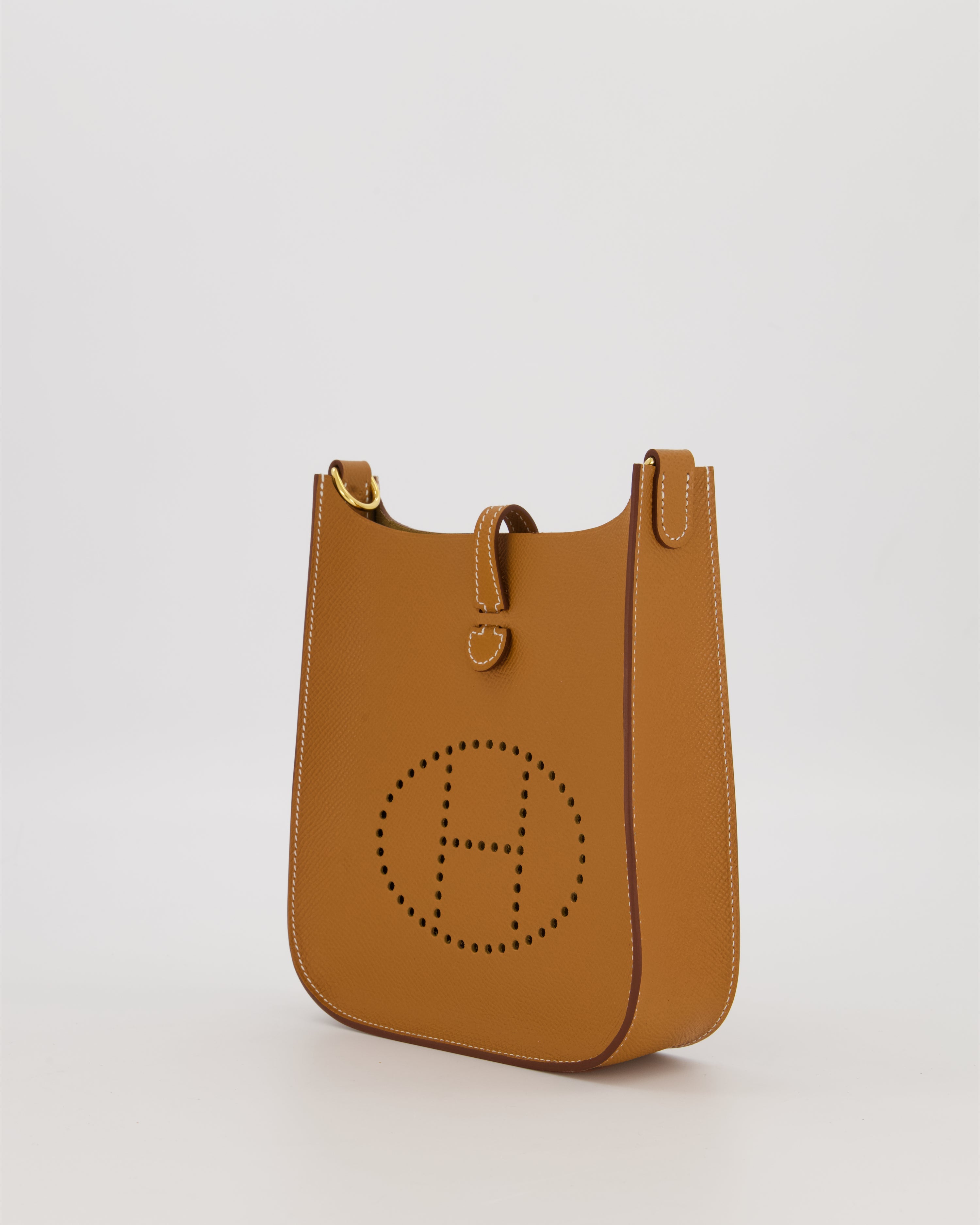 Hermès Gold Mini Evelyne Sellier Bag in Epsom Leather with Gold Hardware