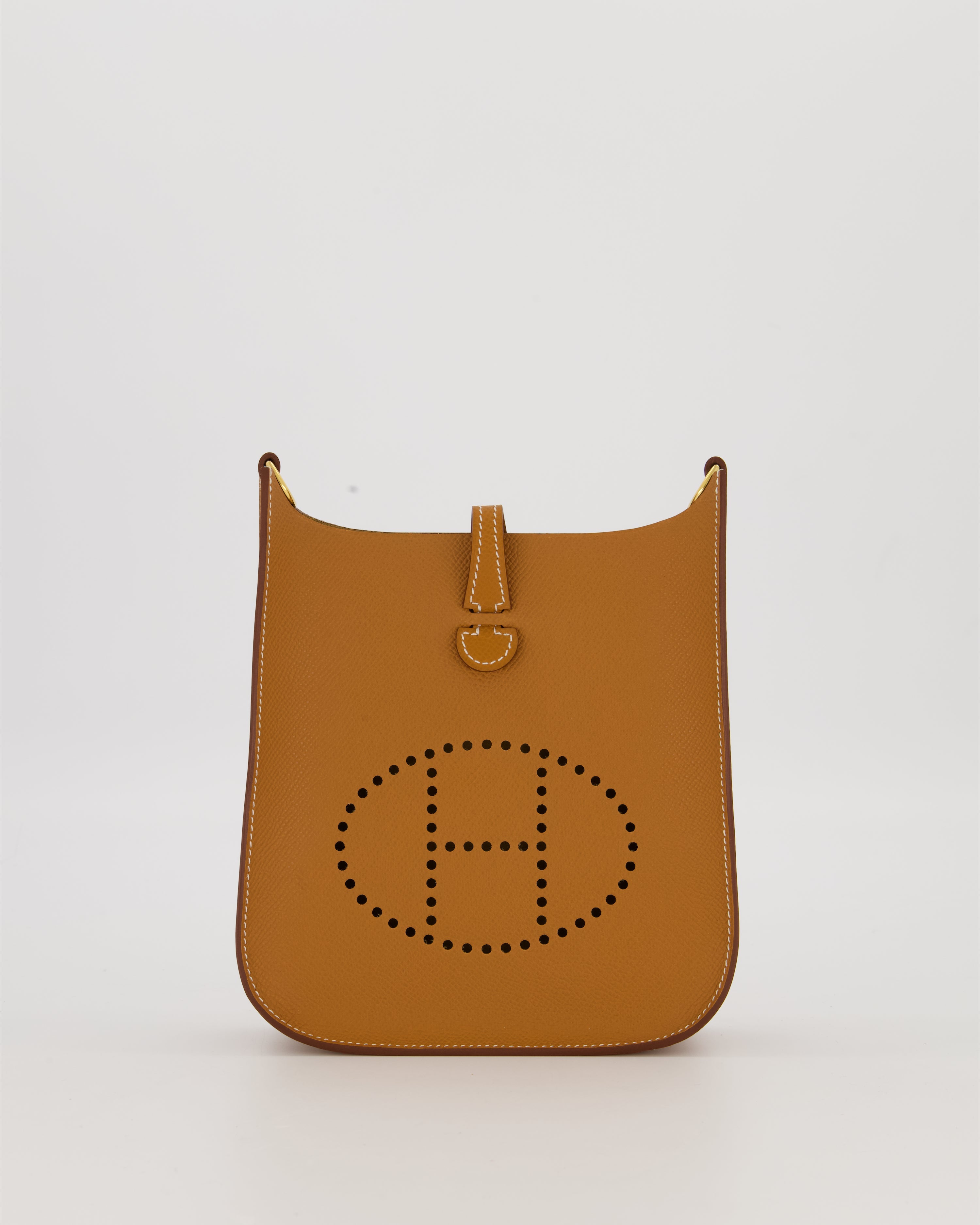 Hermès Gold Mini Evelyne Sellier Bag in Epsom Leather with Gold Hardware