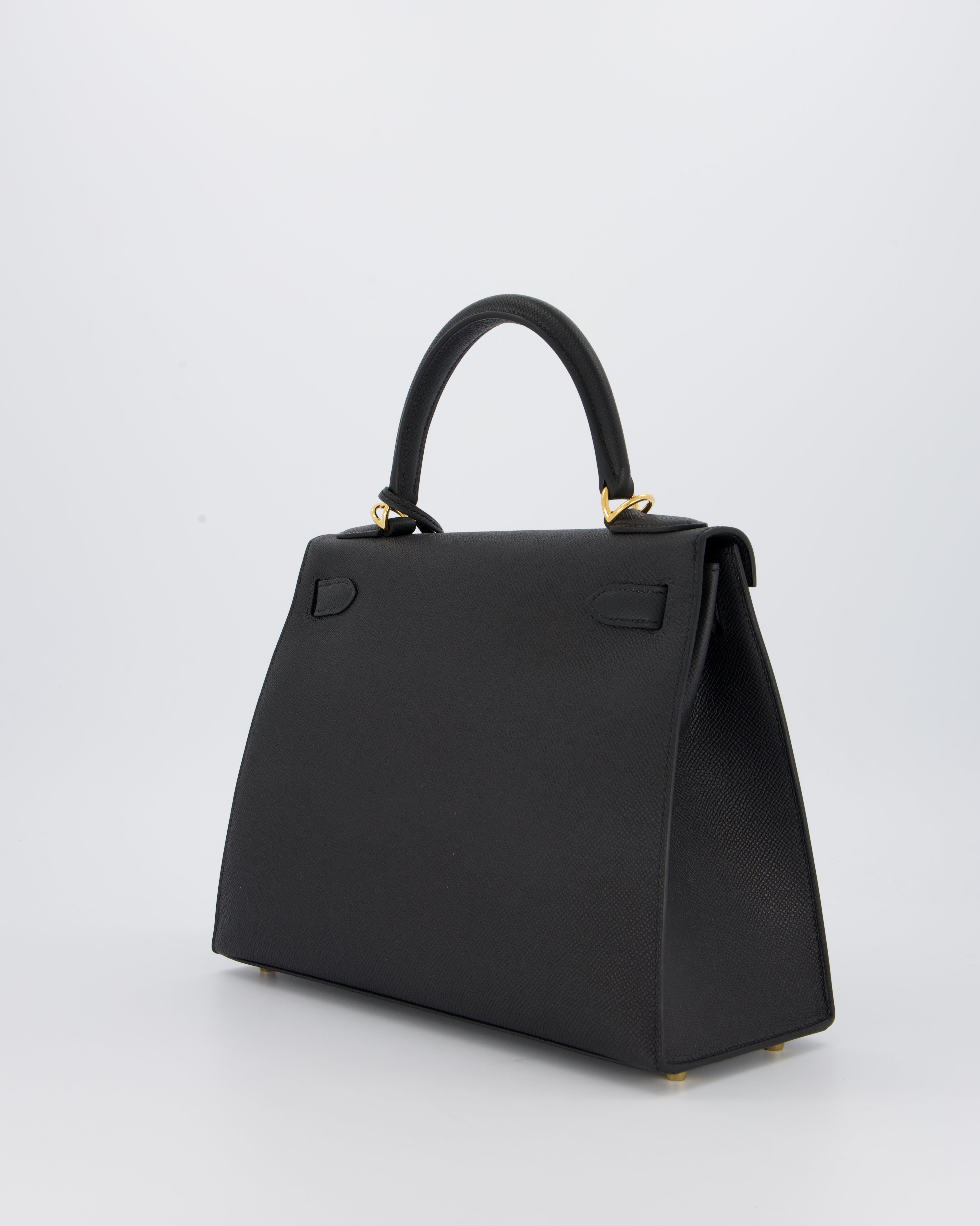 Hermès Kelly 28 Sellier Bag in Noir Epsom Leather with Gold Hardware