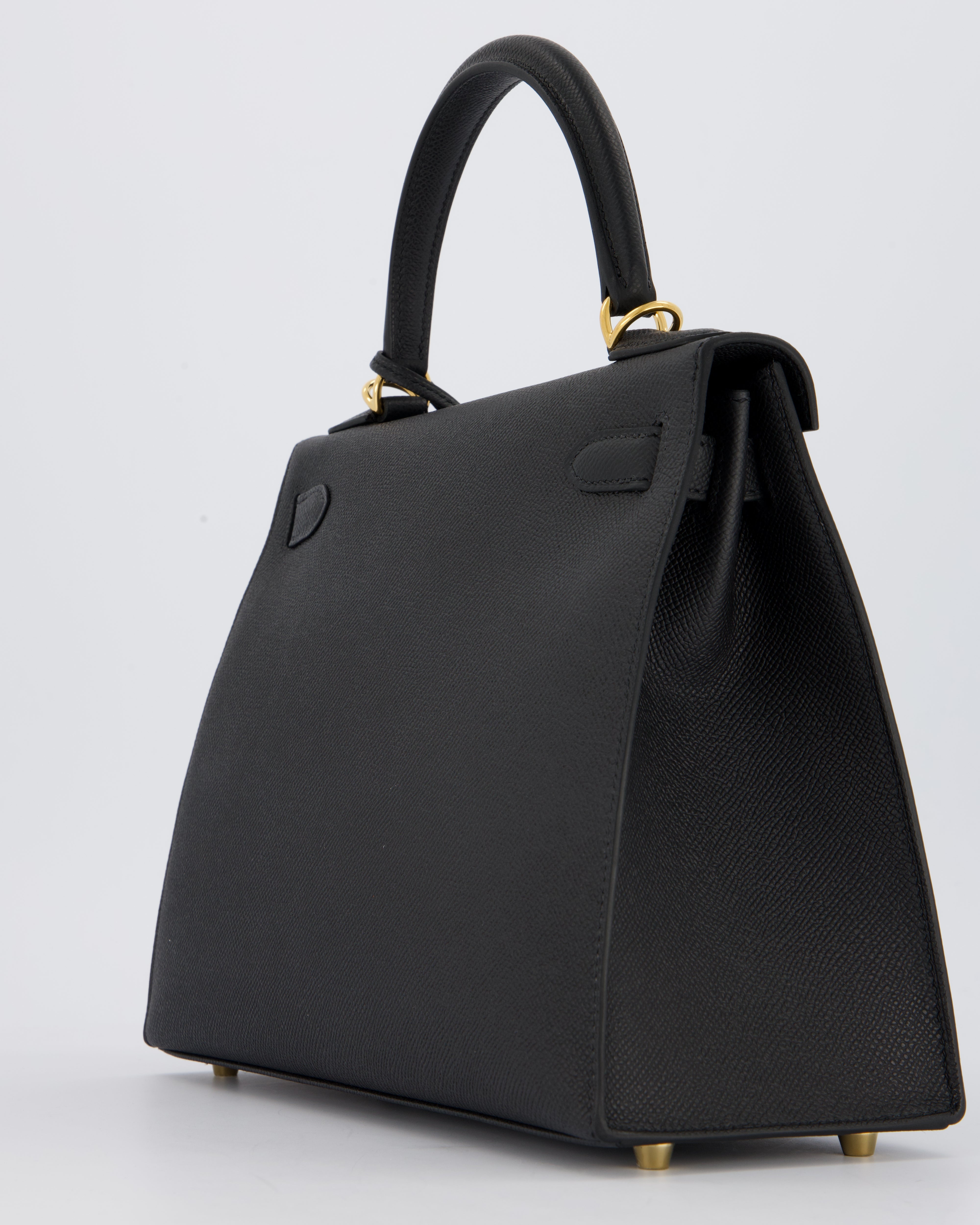 Hermès Kelly 28 Sellier Bag in Noir Epsom Leather with Gold Hardware