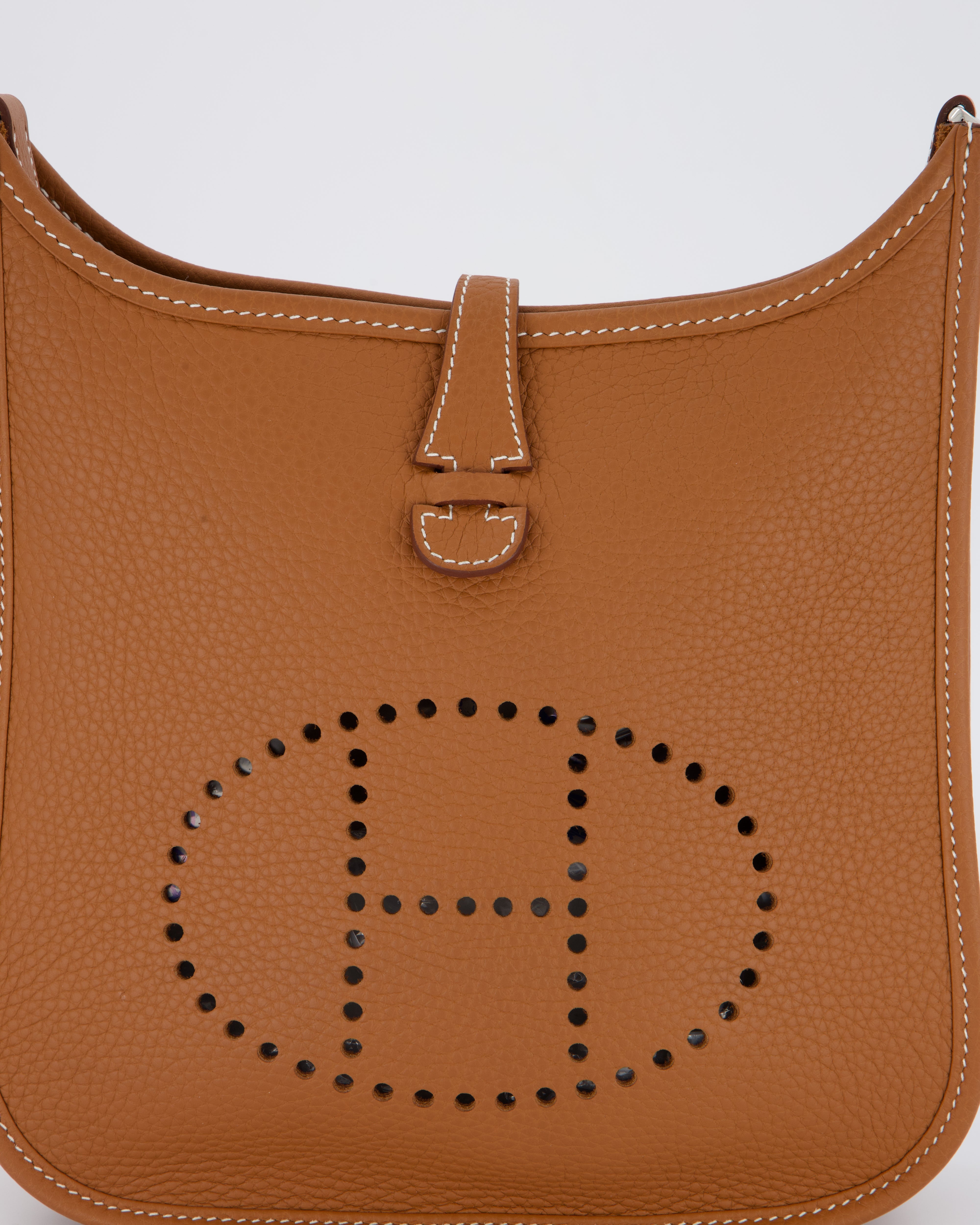 *RARE* Hermès Evelyne III 23 Bag in Gold Taurillon Clemence Leather with Palladium Hardware