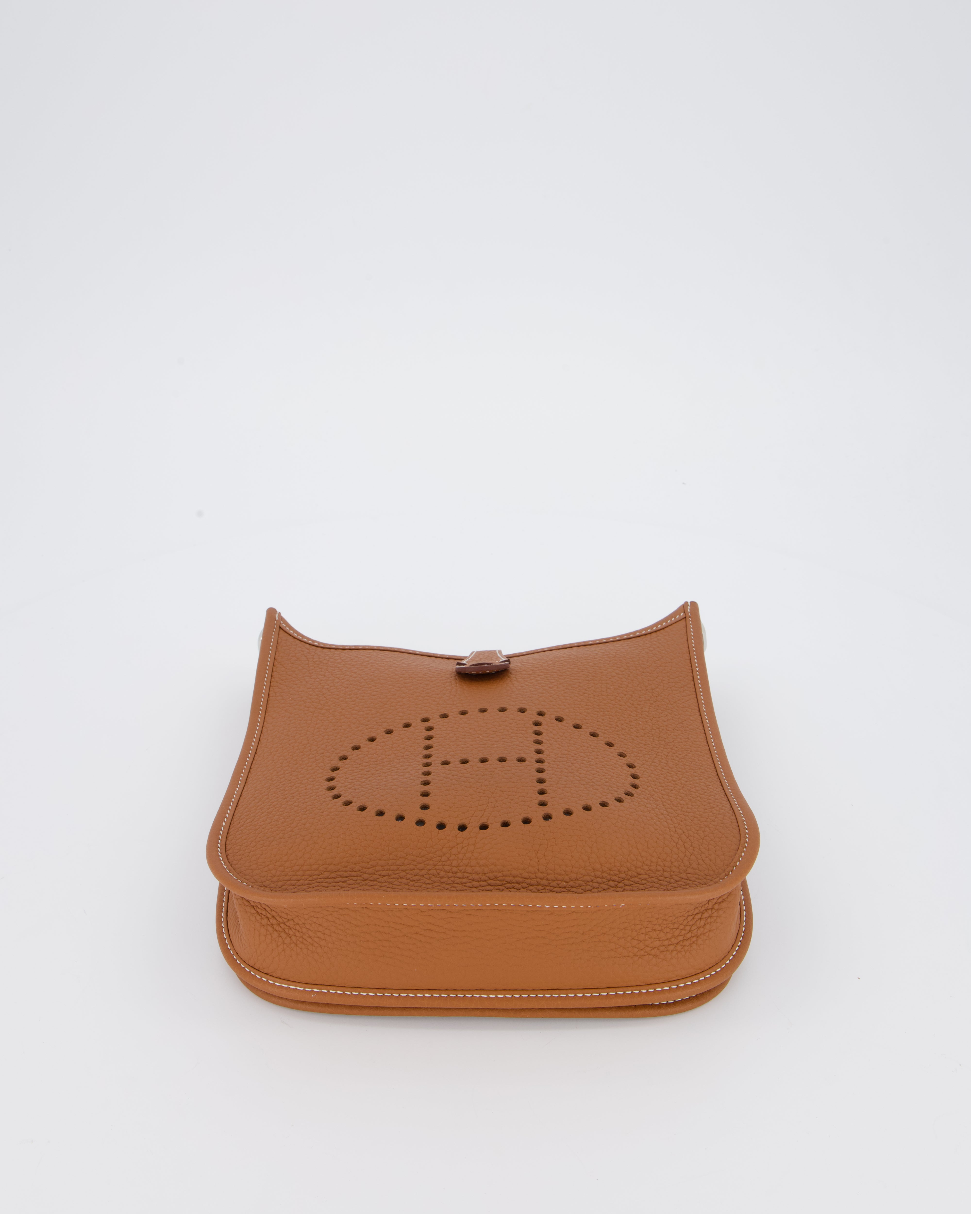 *RARE* Hermès Evelyne III 23 Bag in Gold Taurillon Clemence Leather with Palladium Hardware