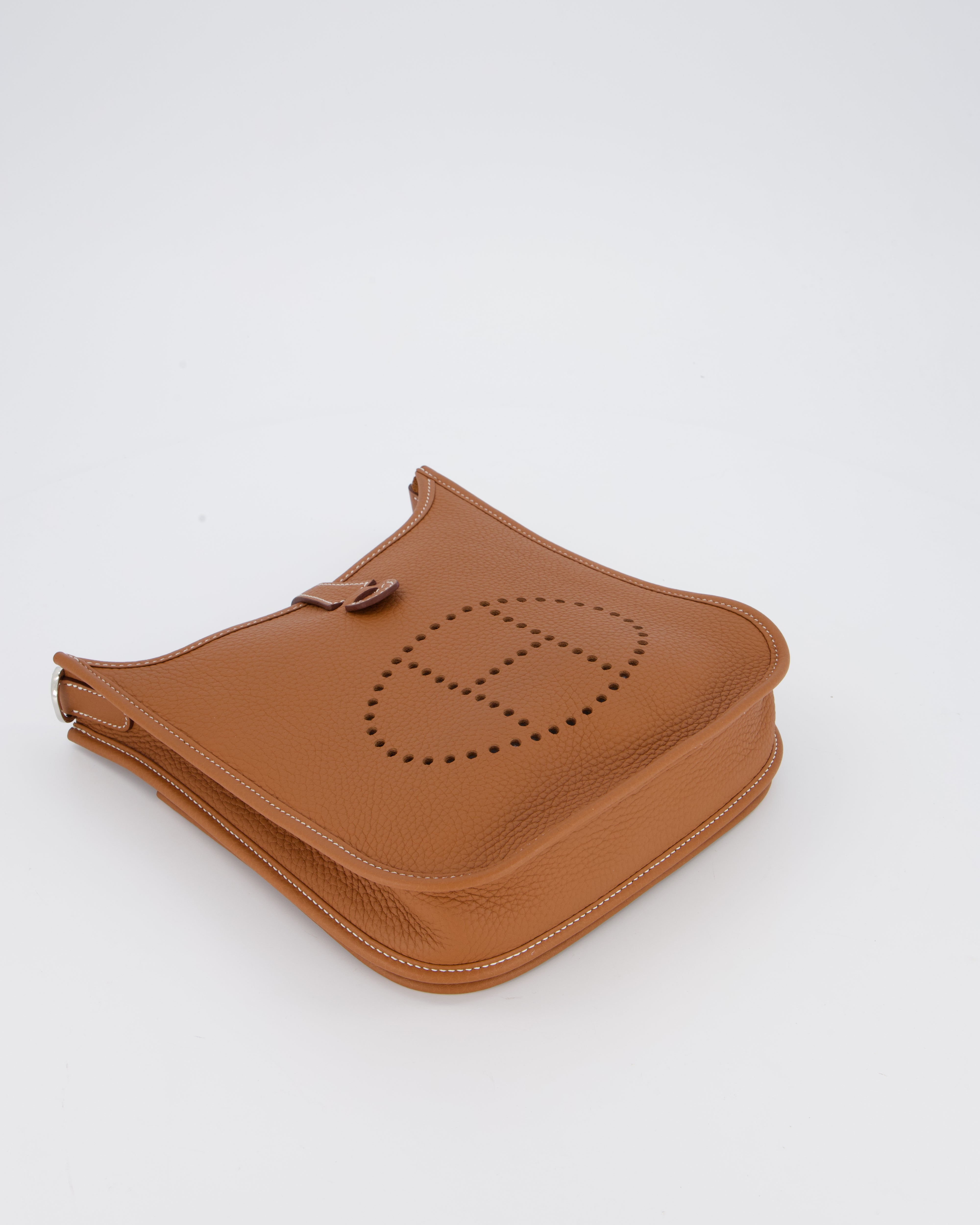 *RARE* Hermès Evelyne III 23 Bag in Gold Taurillon Clemence Leather with Palladium Hardware