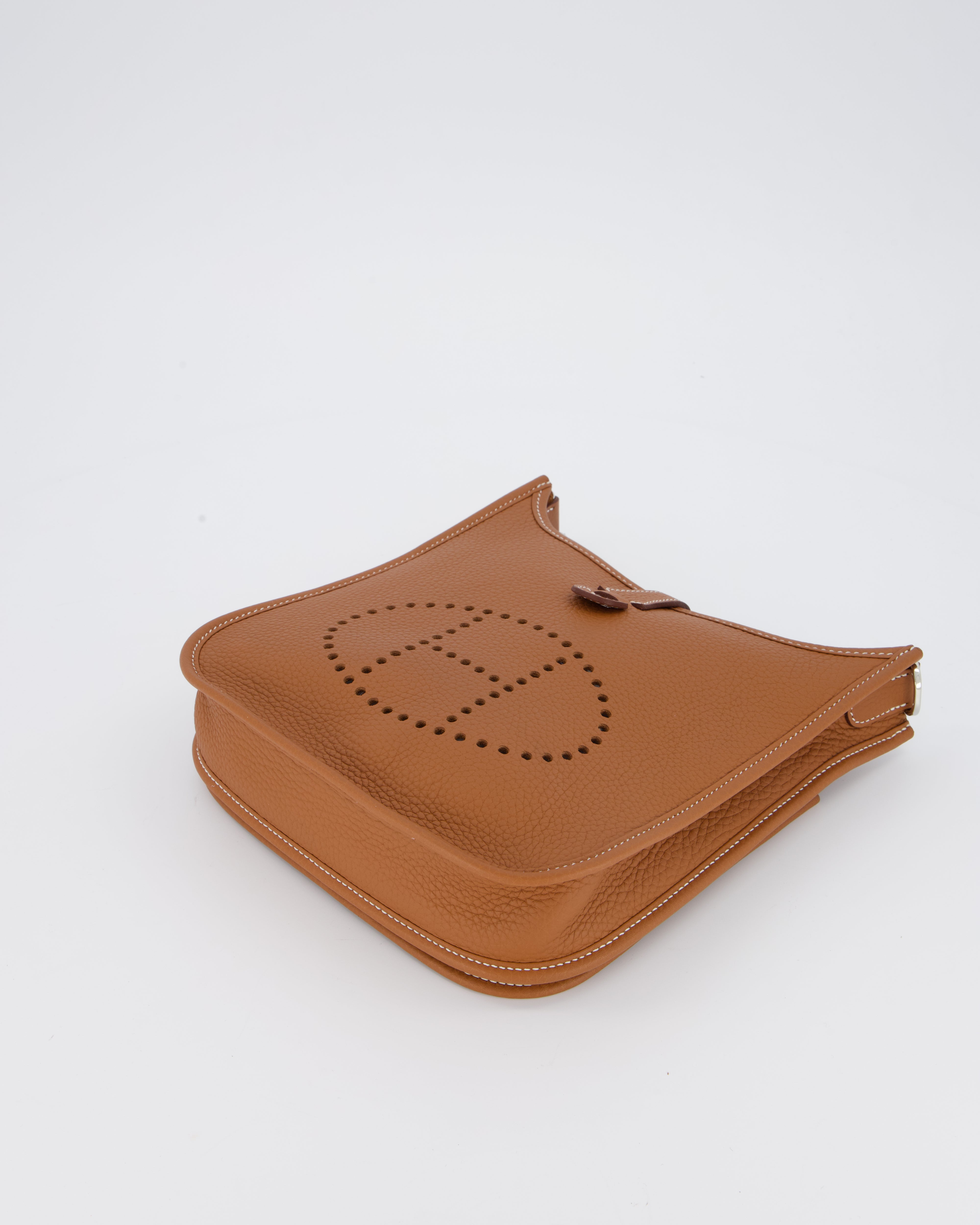 *RARE* Hermès Evelyne III 23 Bag in Gold Taurillon Clemence Leather with Palladium Hardware
