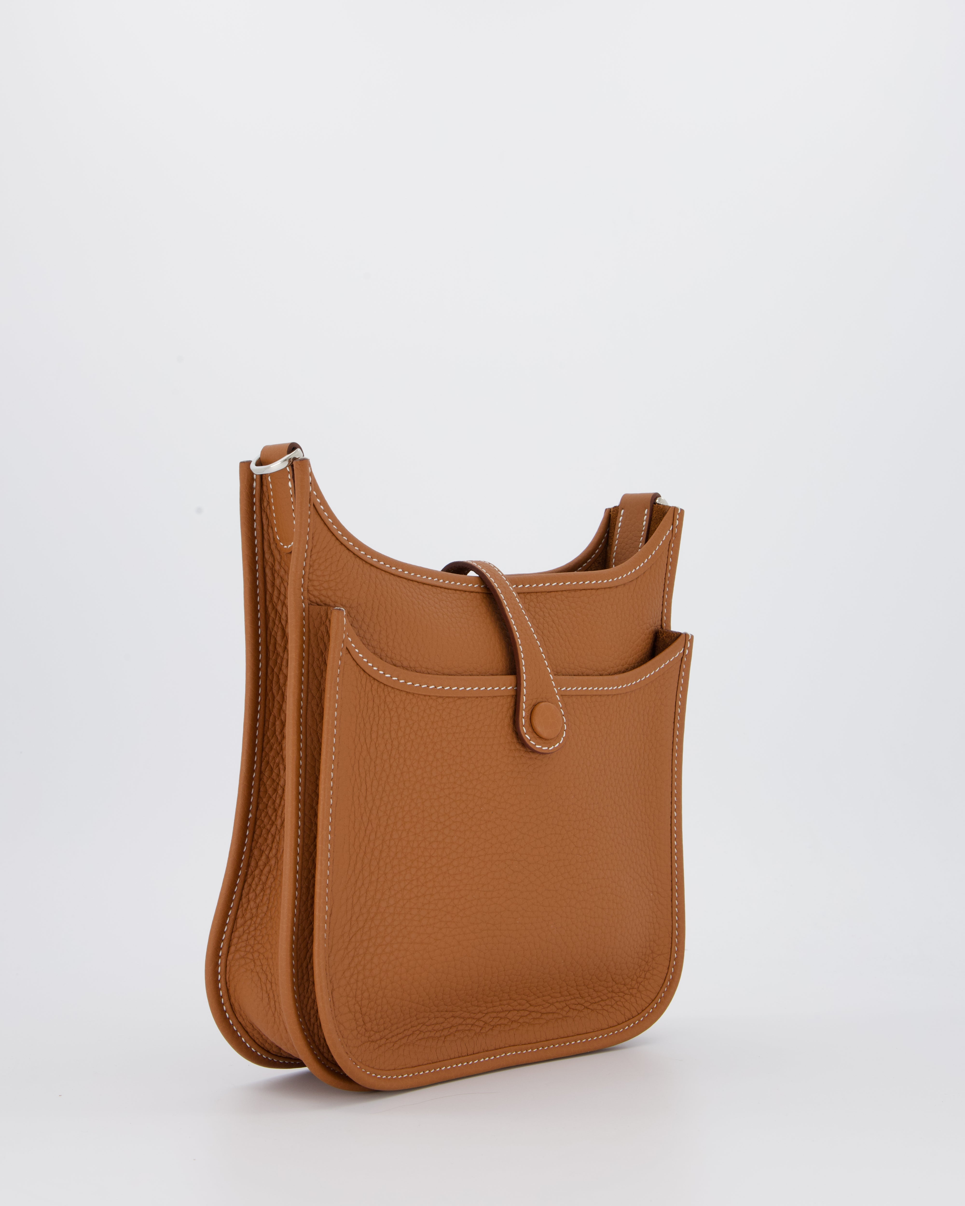 *RARE* Hermès Evelyne III 23 Bag in Gold Taurillon Clemence Leather with Palladium Hardware
