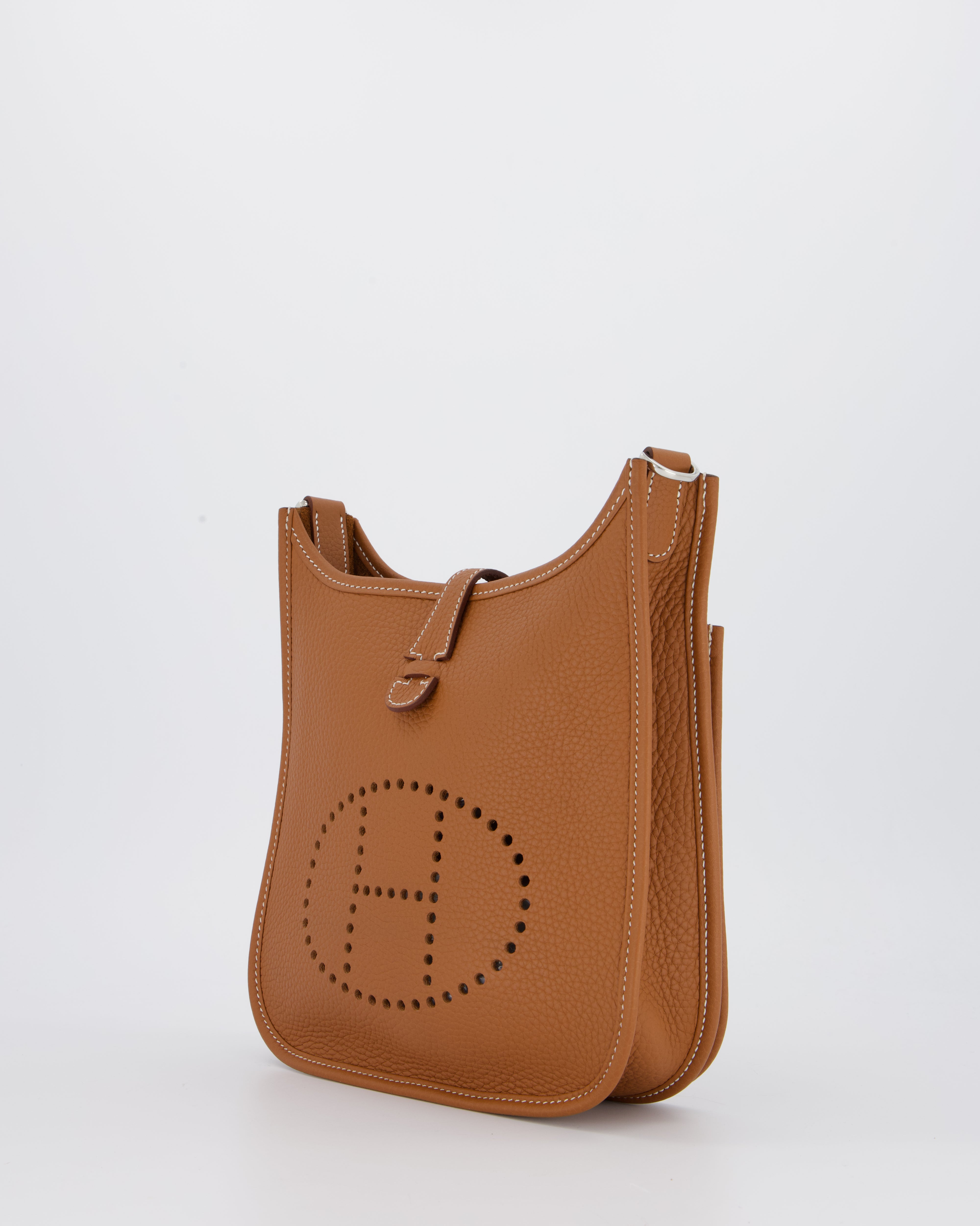 *RARE* Hermès Evelyne III 23 Bag in Gold Taurillon Clemence Leather with Palladium Hardware