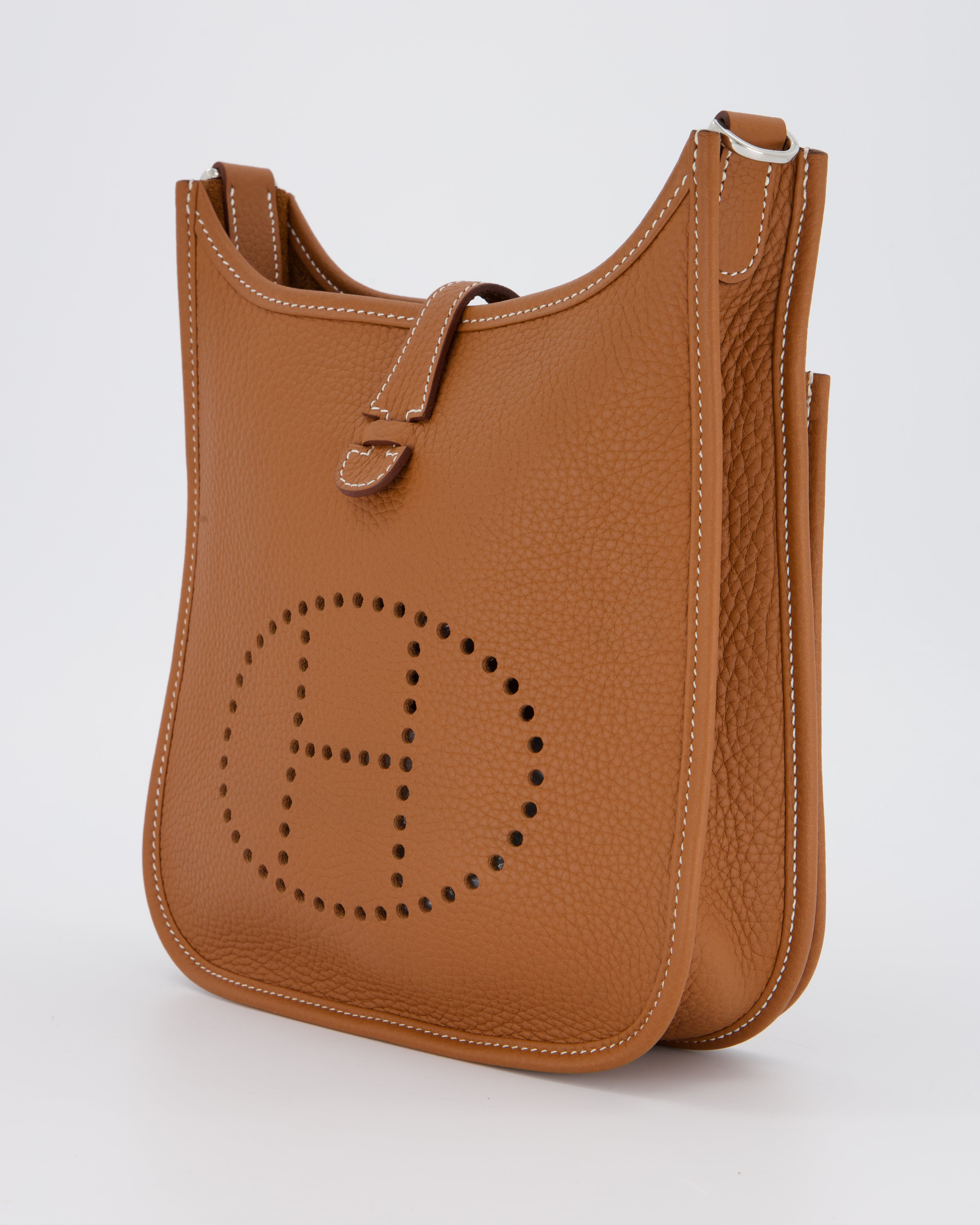 *RARE* Hermès Evelyne III 23 Bag in Gold Taurillon Clemence Leather with Palladium Hardware