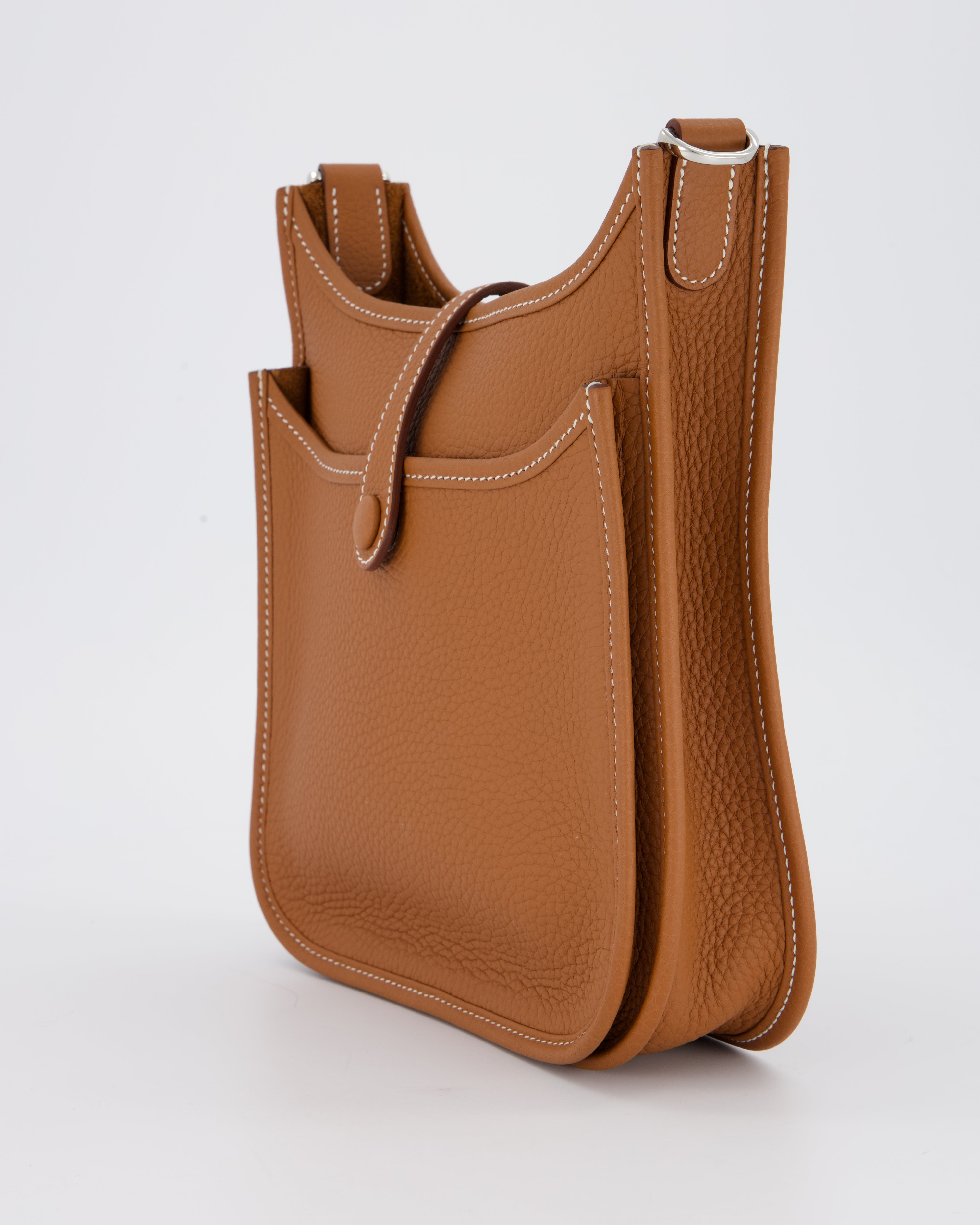 *RARE* Hermès Evelyne III 23 Bag in Gold Taurillon Clemence Leather with Palladium Hardware