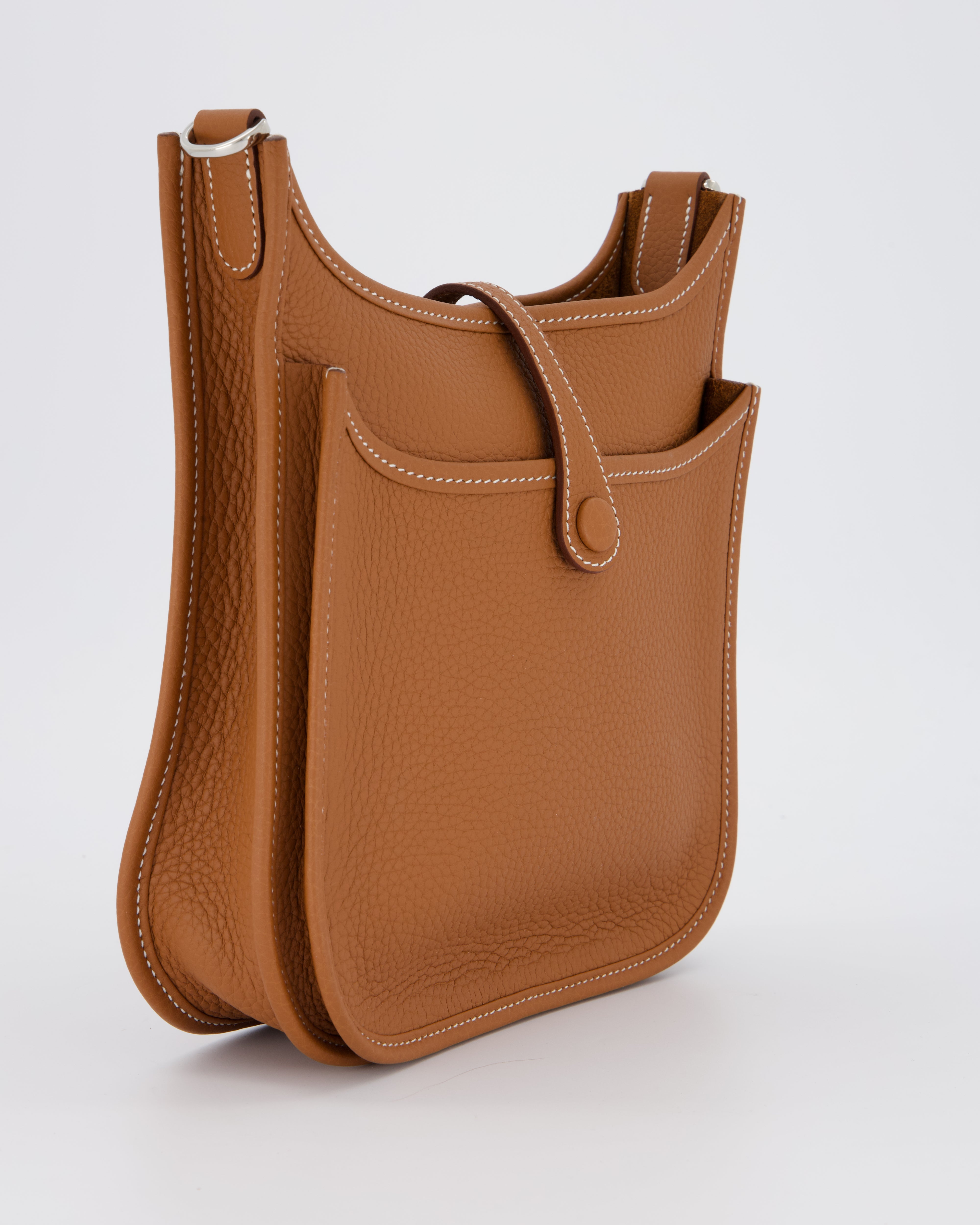 *RARE* Hermès Evelyne III 23 Bag in Gold Taurillon Clemence Leather with Palladium Hardware