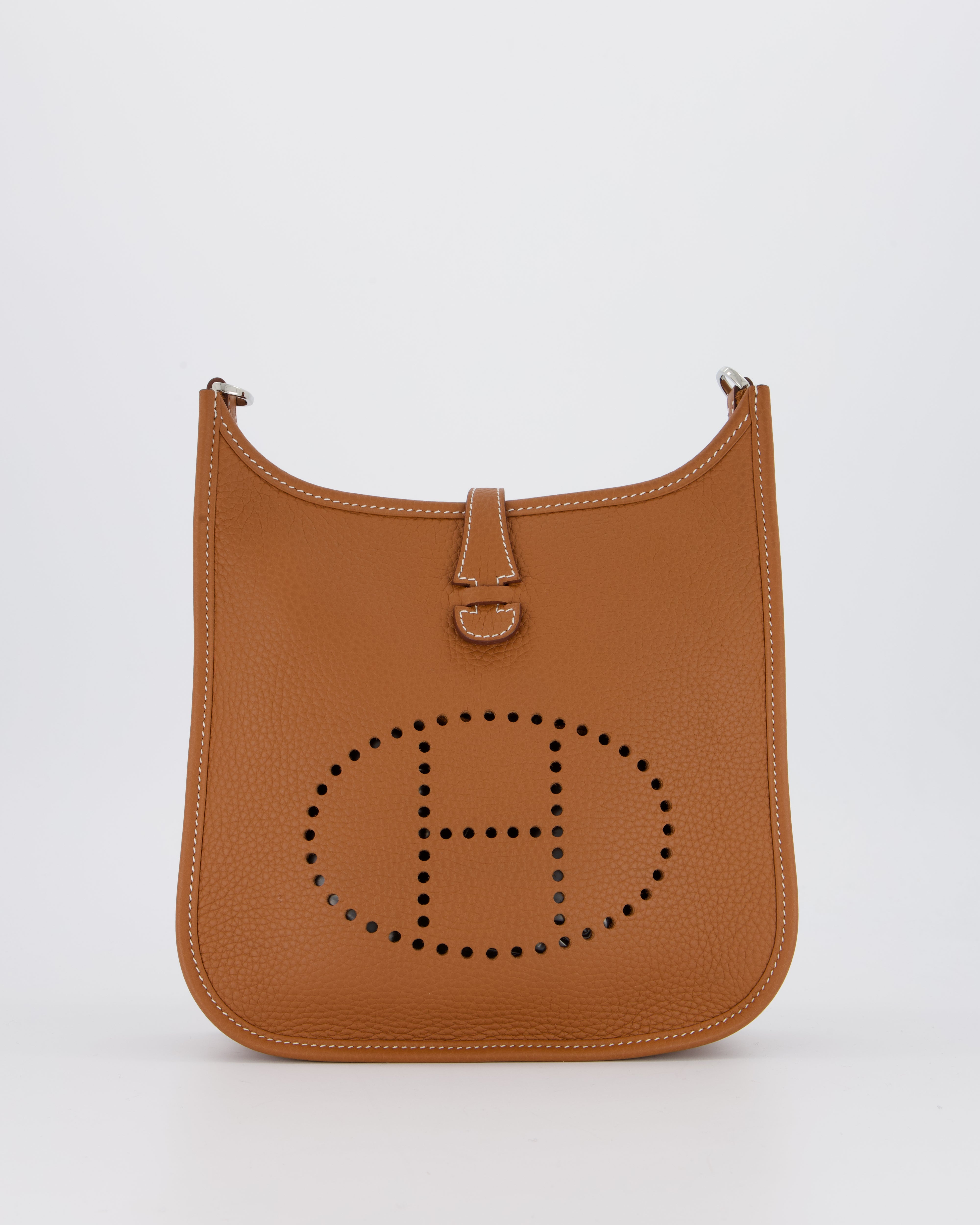 *RARE* Hermès Evelyne III 23 Bag in Gold Taurillon Clemence Leather with Palladium Hardware