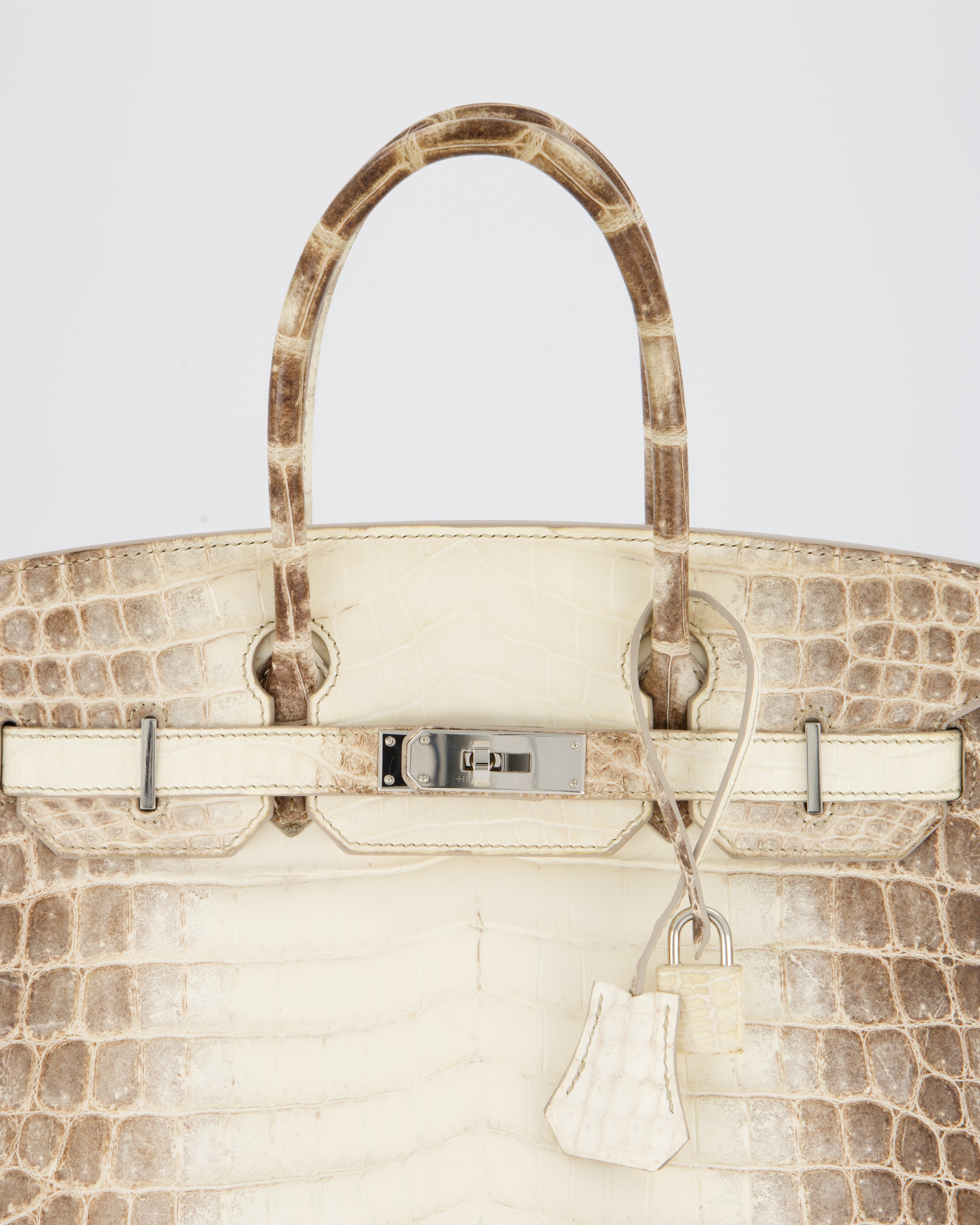 *SUPER RARE* Hermès Birkin 30 Retourne Bag in Himalaya Crocodile Niloticus Leather with Palladium Hardware
