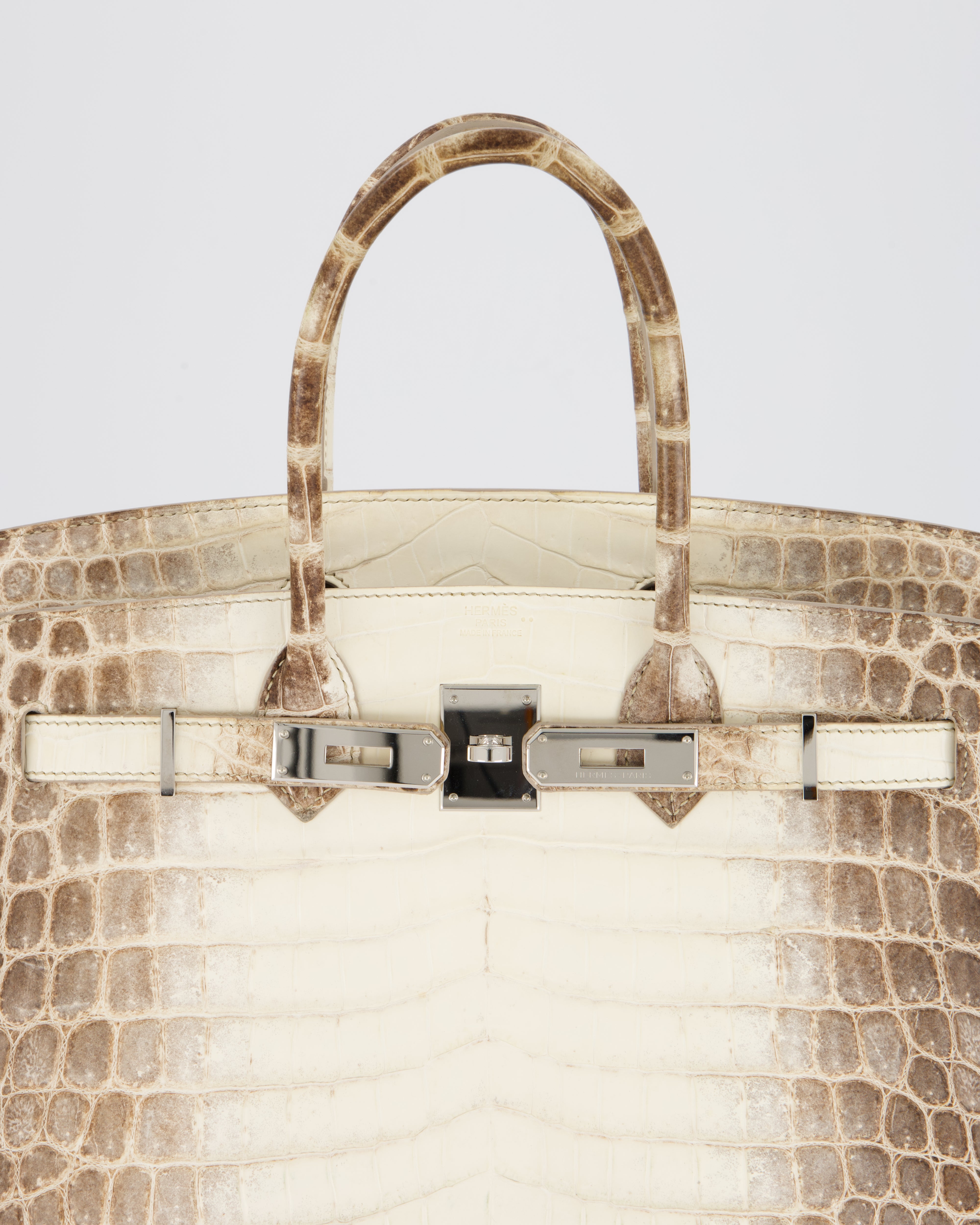 *SUPER RARE* Hermès Birkin 30 Retourne Bag in Himalaya Crocodile Niloticus Leather with Palladium Hardware