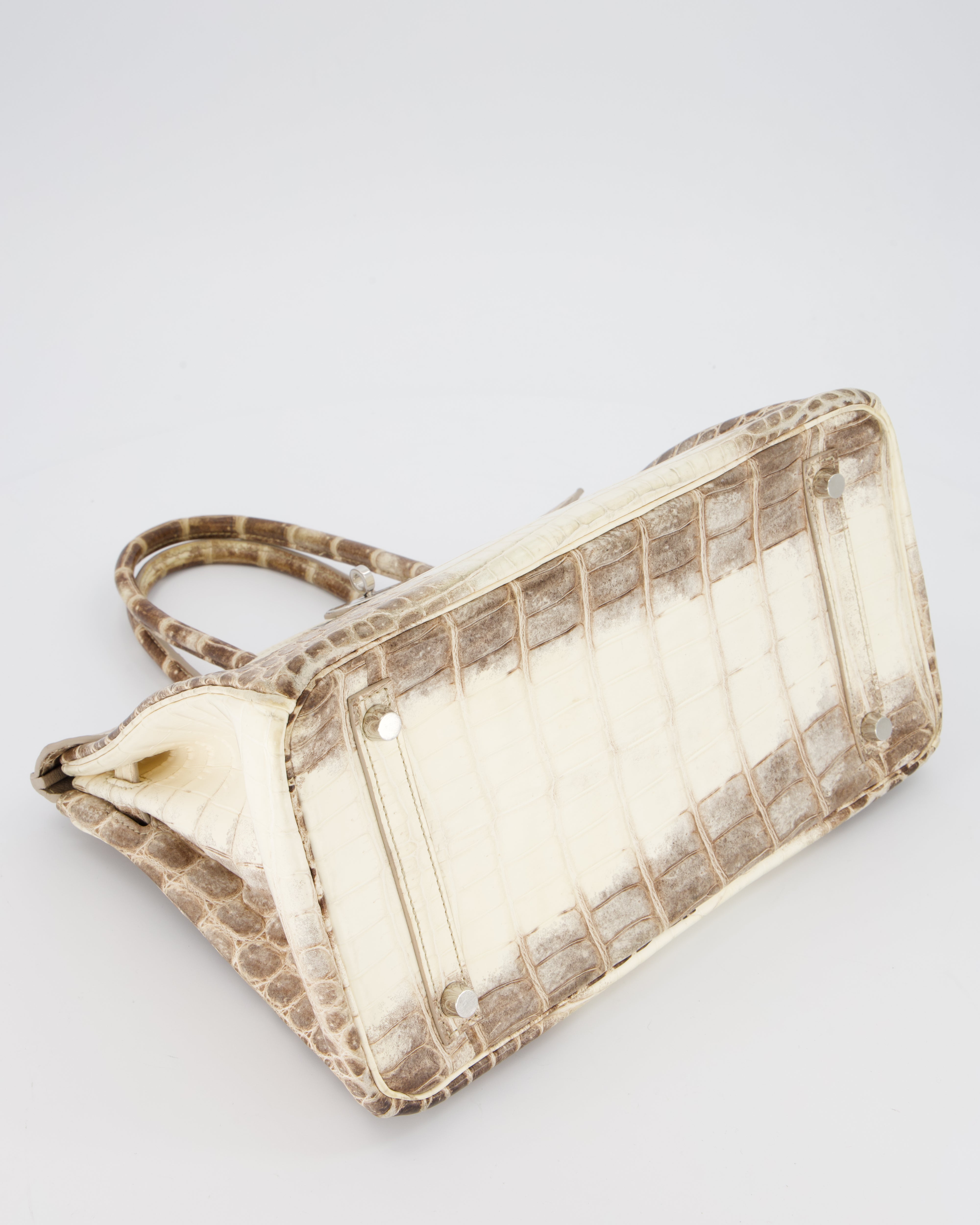 *SUPER RARE* Hermès Birkin 30 Retourne Bag in Himalaya Crocodile Niloticus Leather with Palladium Hardware