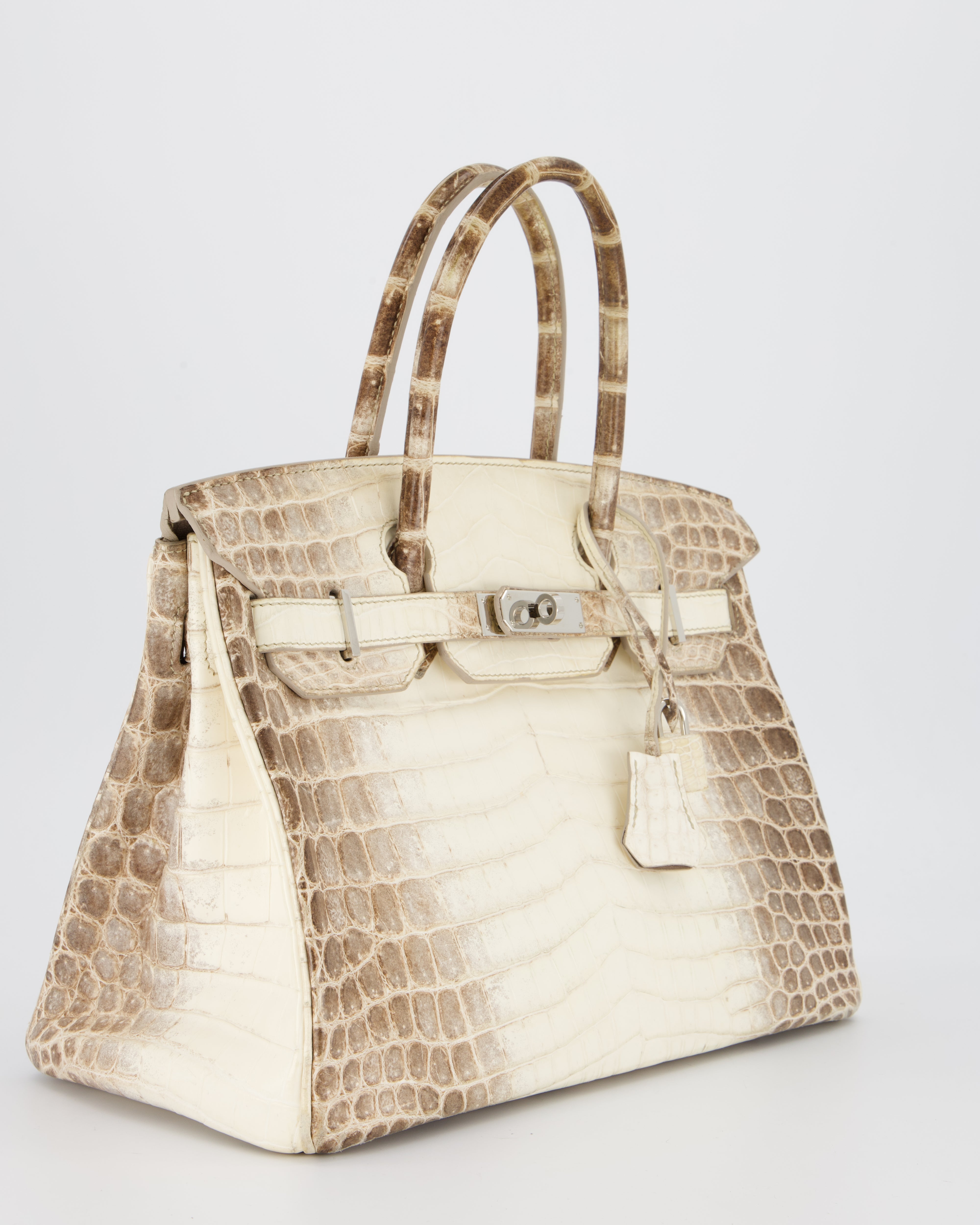 *SUPER RARE* Hermès Birkin 30 Retourne Bag in Himalaya Crocodile Niloticus Leather with Palladium Hardware