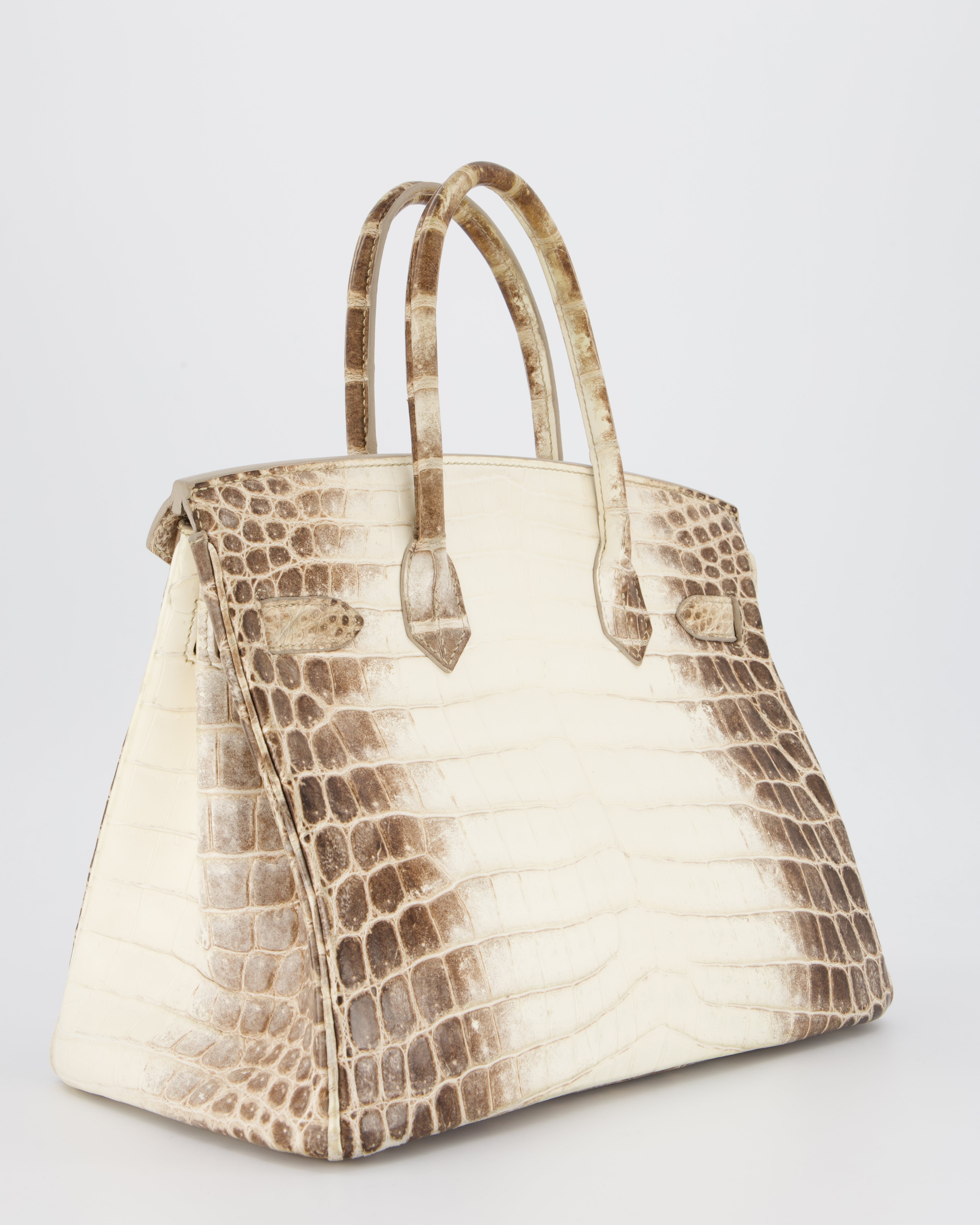 *SUPER RARE* Hermès Birkin 30 Retourne Bag in Himalaya Crocodile Niloticus Leather with Palladium Hardware