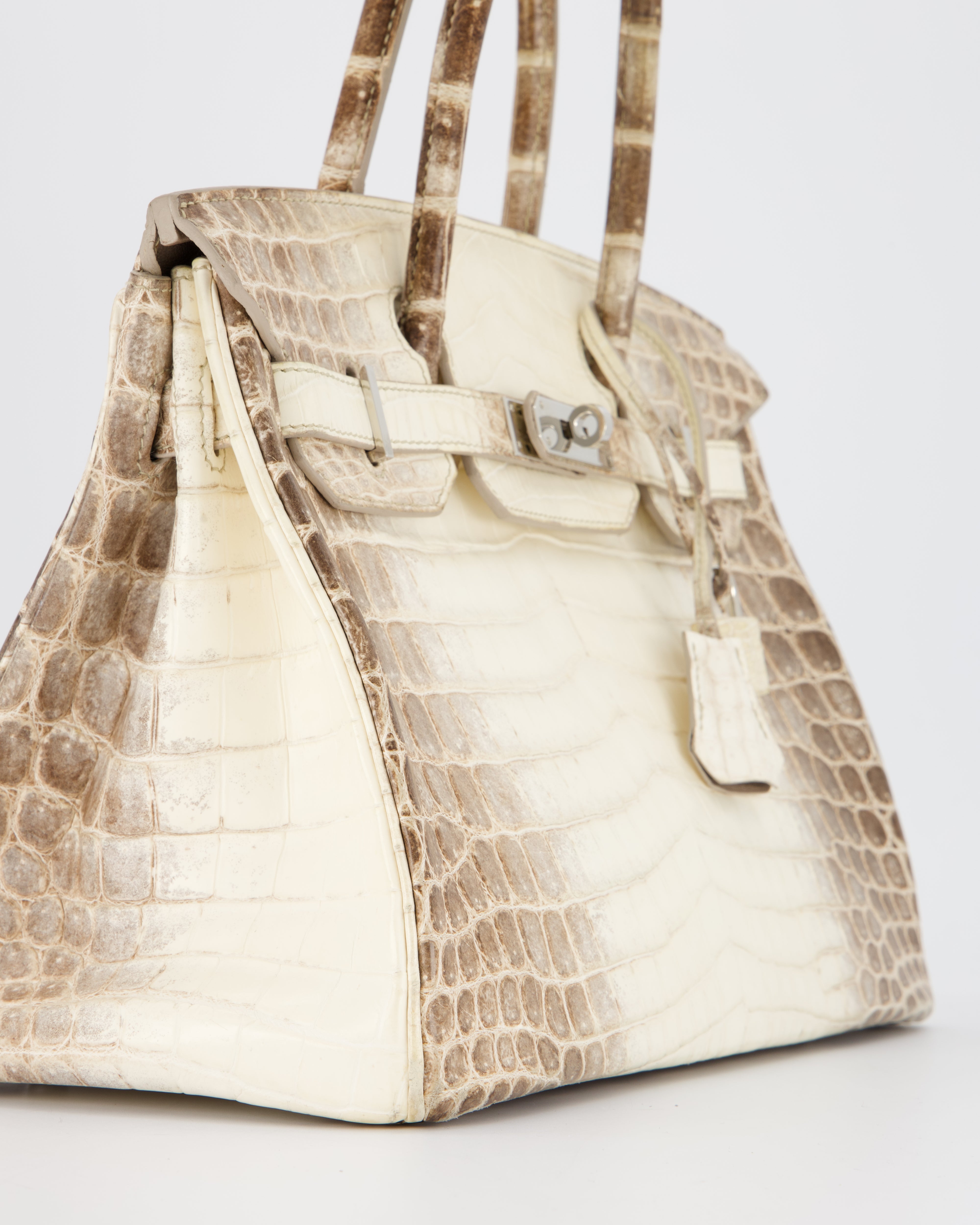 *SUPER RARE* Hermès Birkin 30 Retourne Bag in Himalaya Crocodile Niloticus Leather with Palladium Hardware