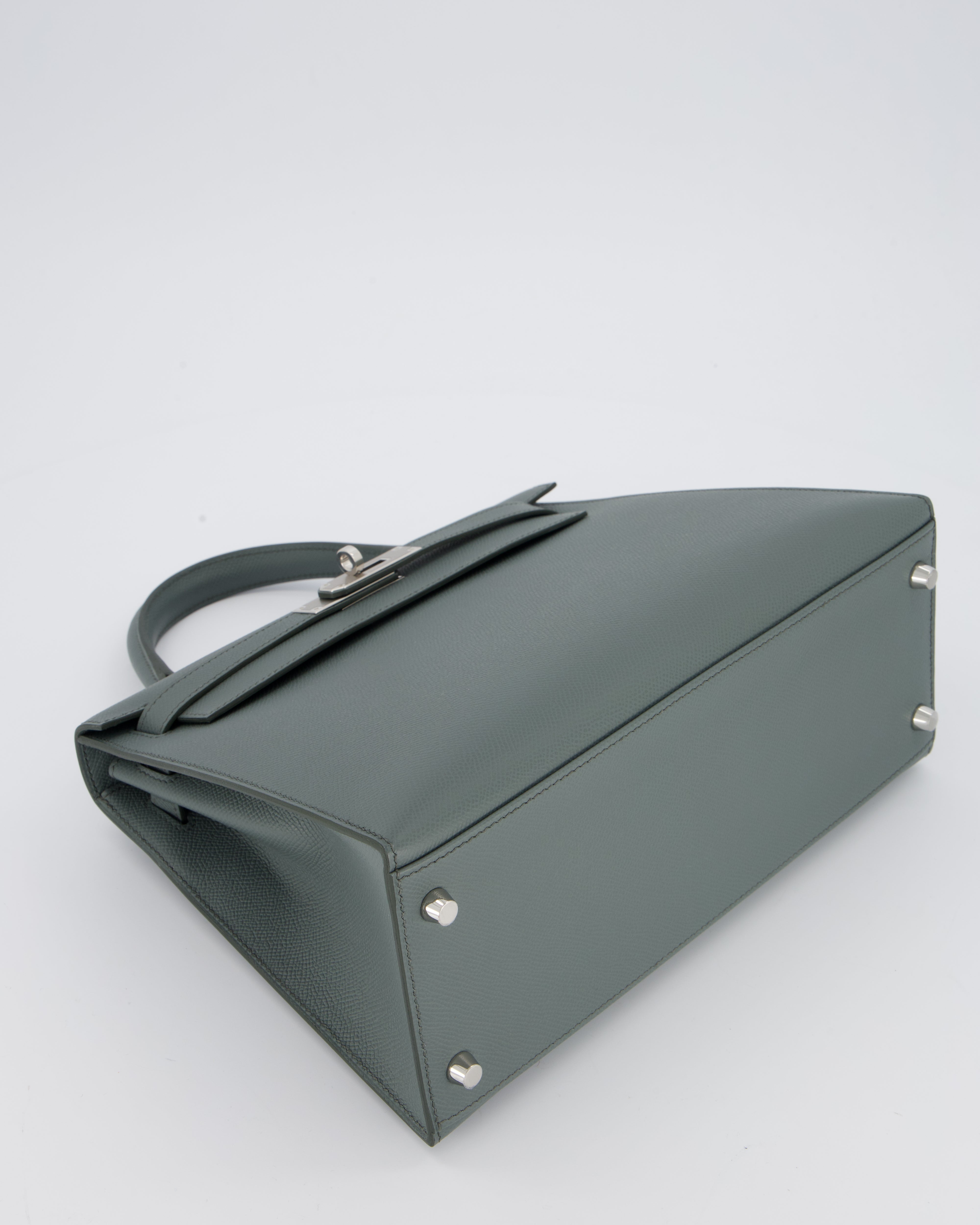 Hermès Kelly 28 Sellier Bag in Vert Amande Epsom Leather with Palladium Hardware