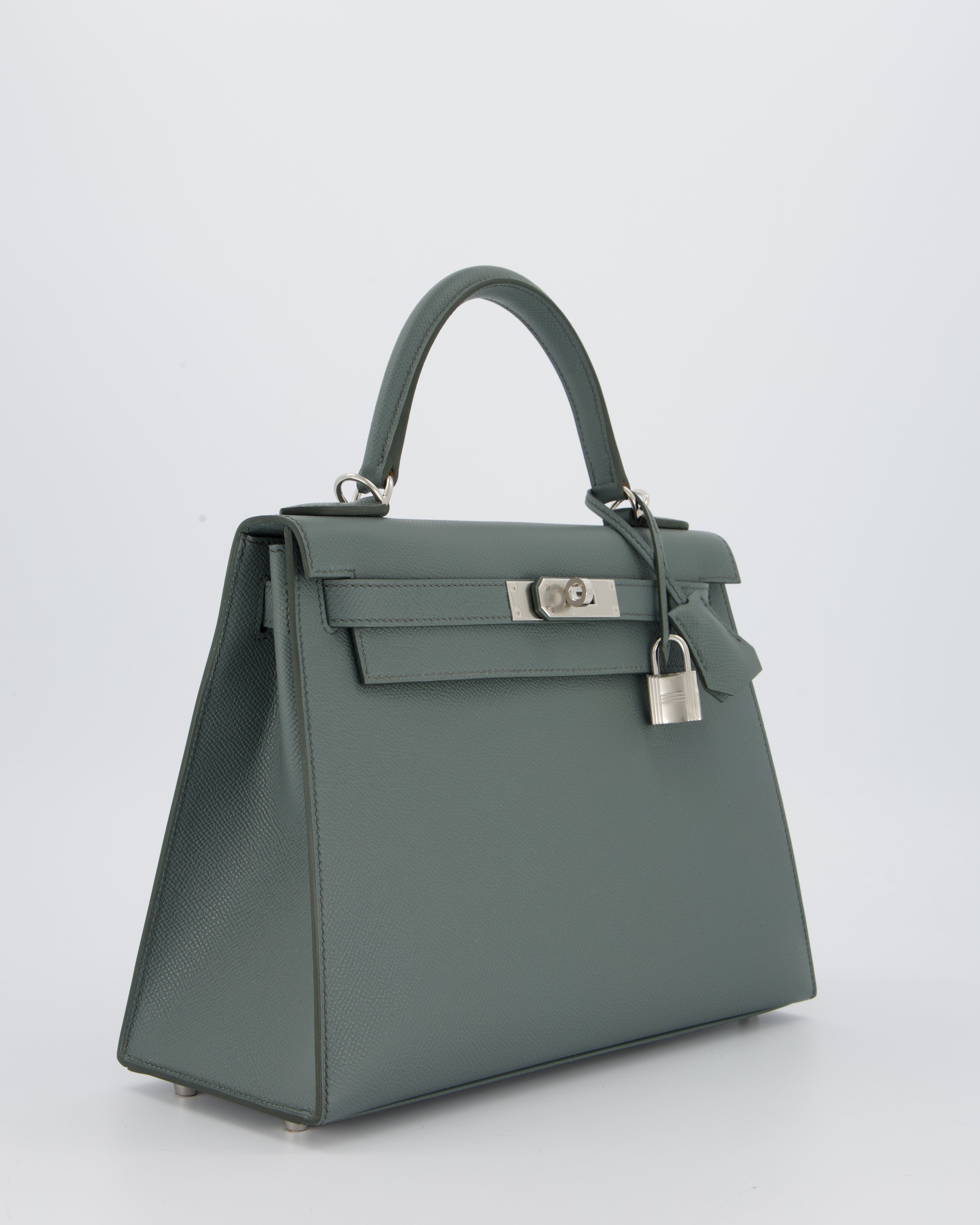 Hermès Kelly 28 Sellier Bag in Vert Amande Epsom Leather with Palladium Hardware