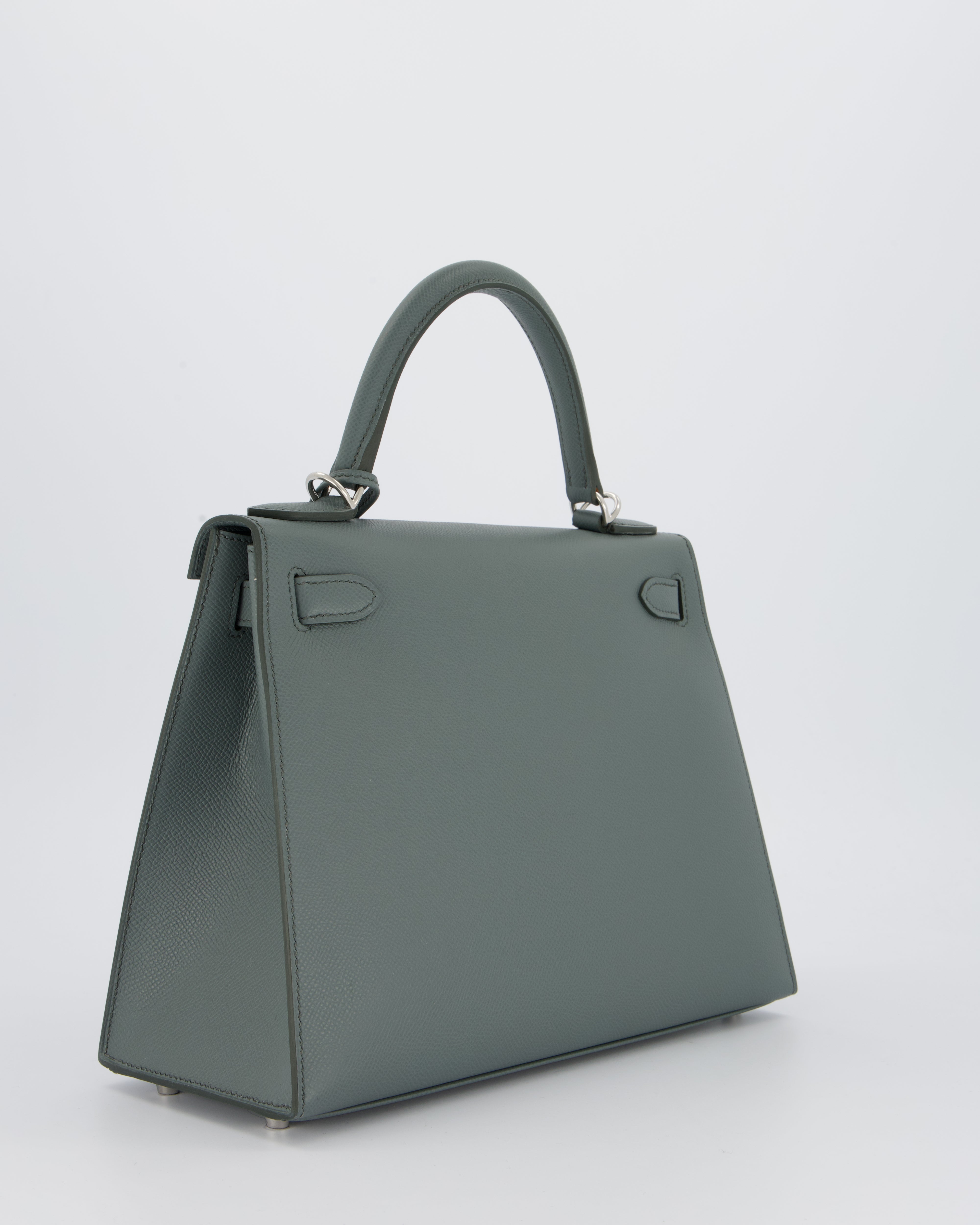 Hermès Kelly 28 Sellier Bag in Vert Amande Epsom Leather with Palladium Hardware