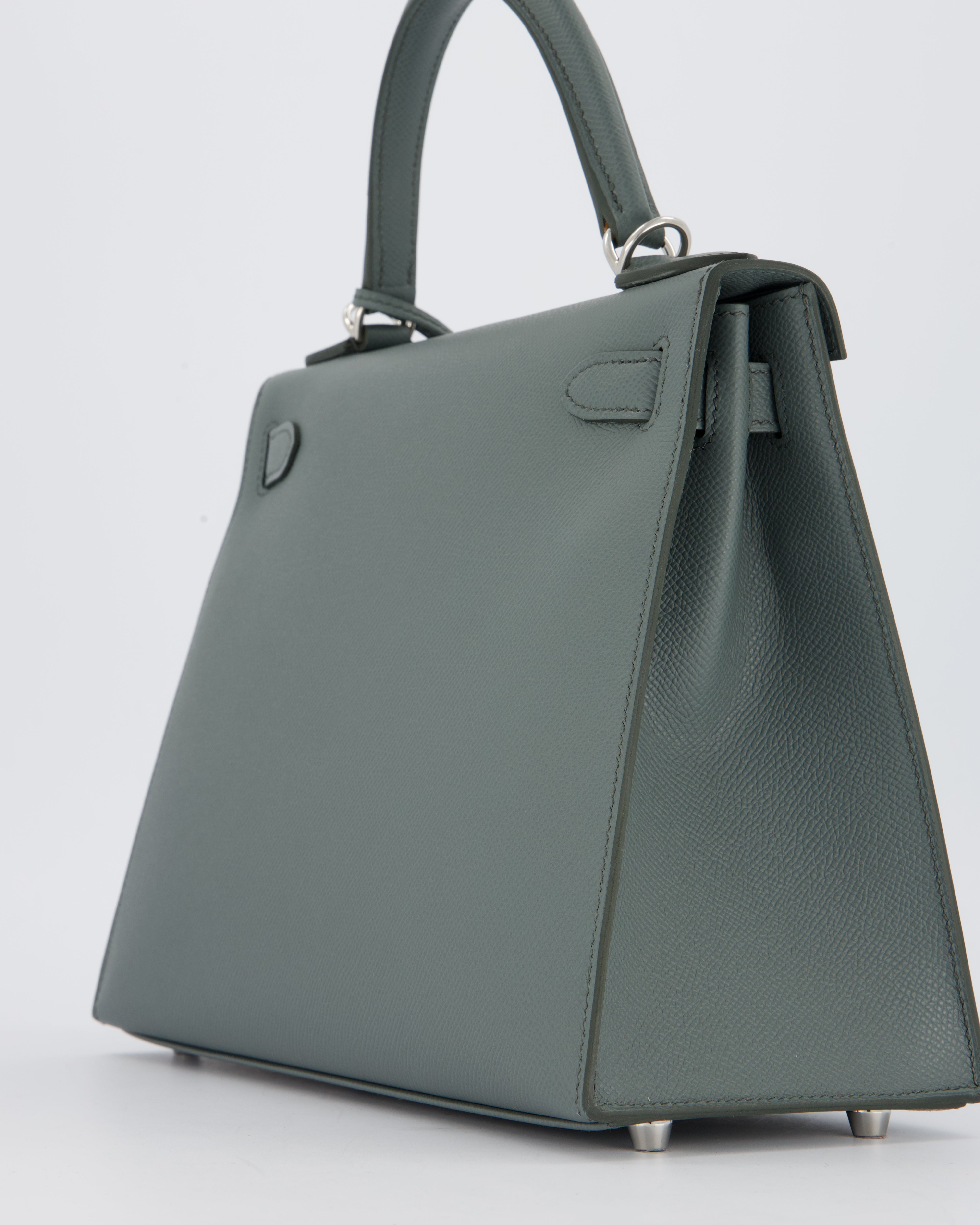 Hermès Kelly 28 Sellier Bag in Vert Amande Epsom Leather with Palladium Hardware