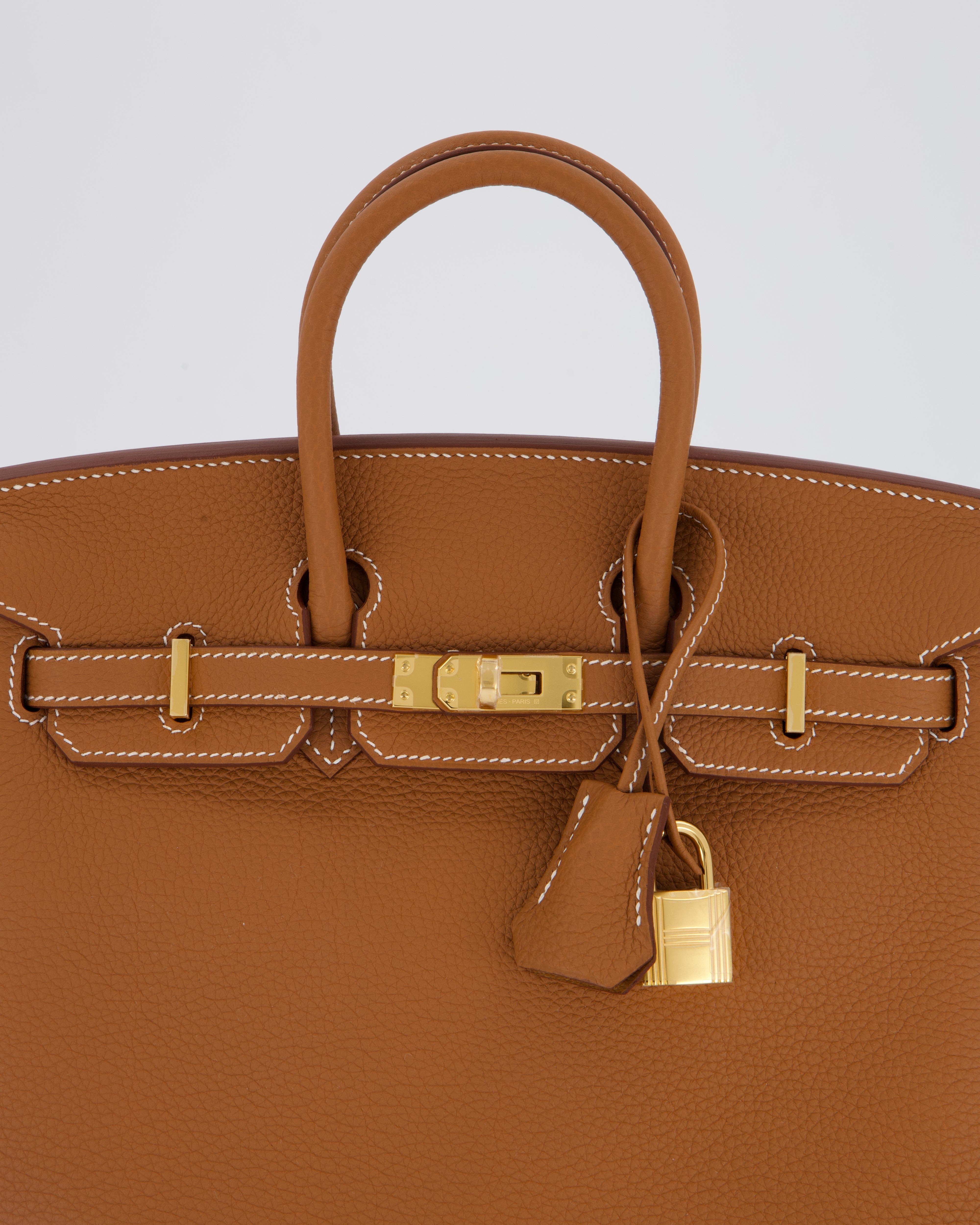 *HOT* Hermès Birkin 25 Retourne Bag in Gold Togo Leather with Gold Hardware