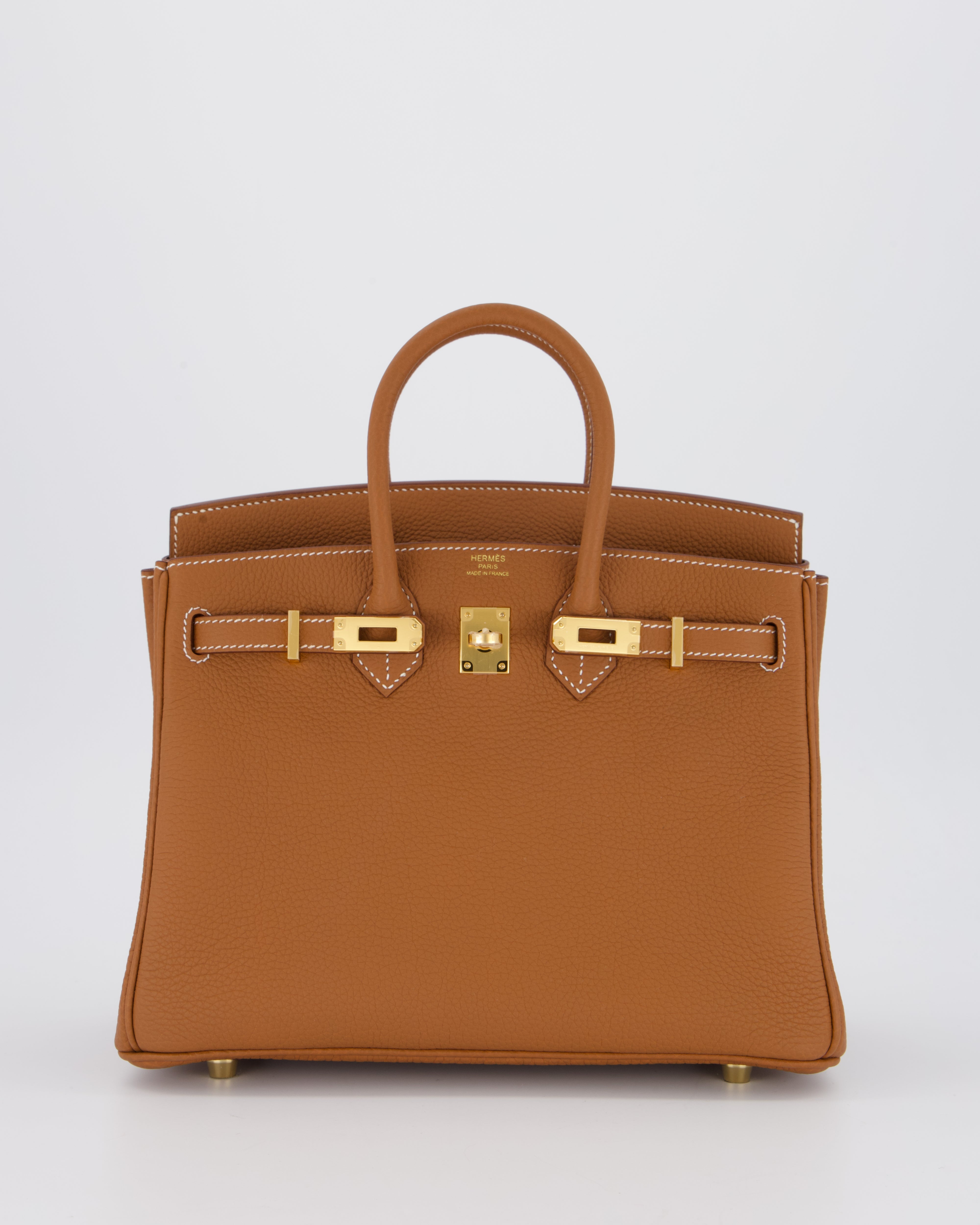 *HOT* Hermès Birkin 25 Retourne Bag in Gold Togo Leather with Gold Hardware