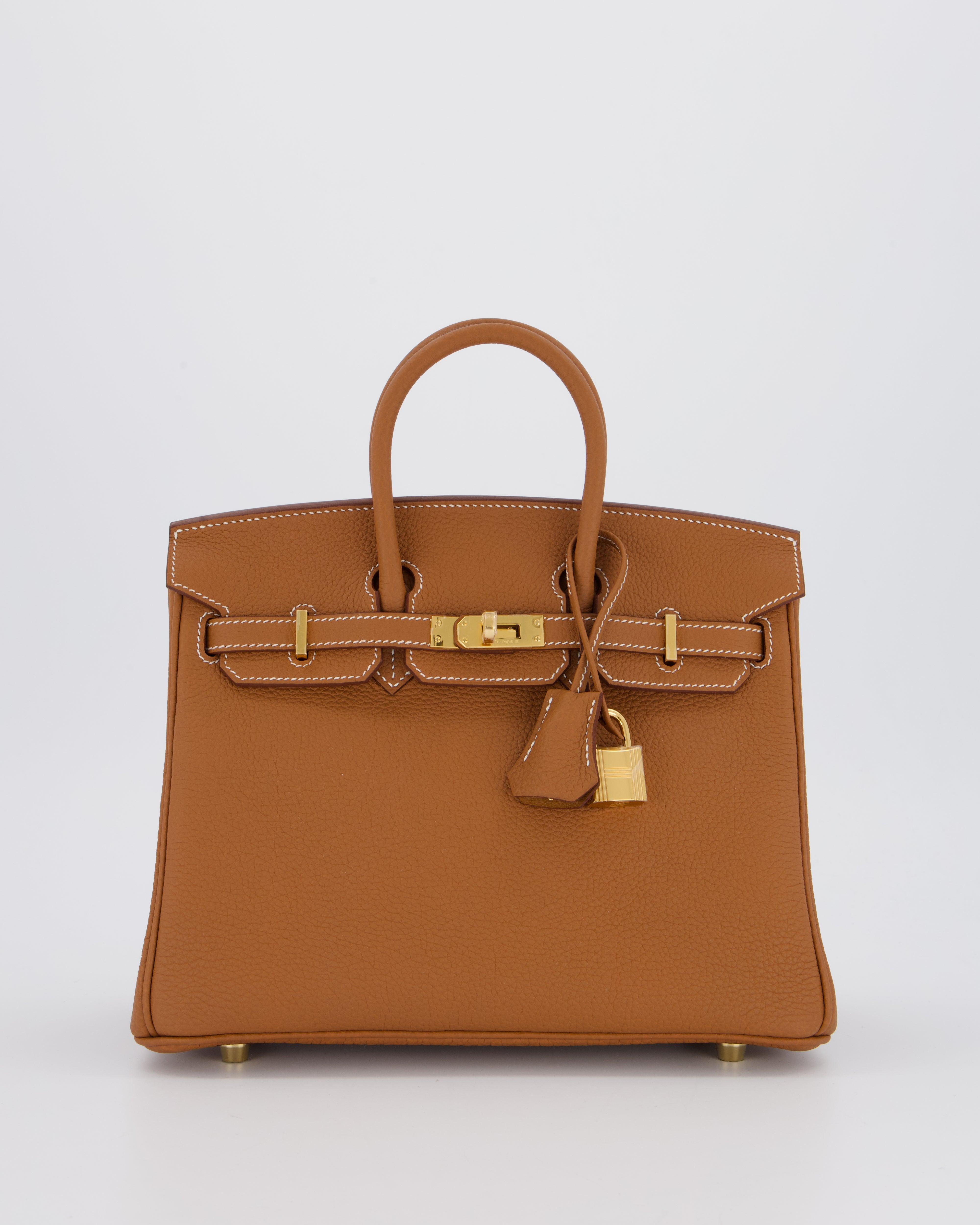 *HOT* Hermès Birkin 25 Retourne Bag in Gold Togo Leather with Gold Hardware