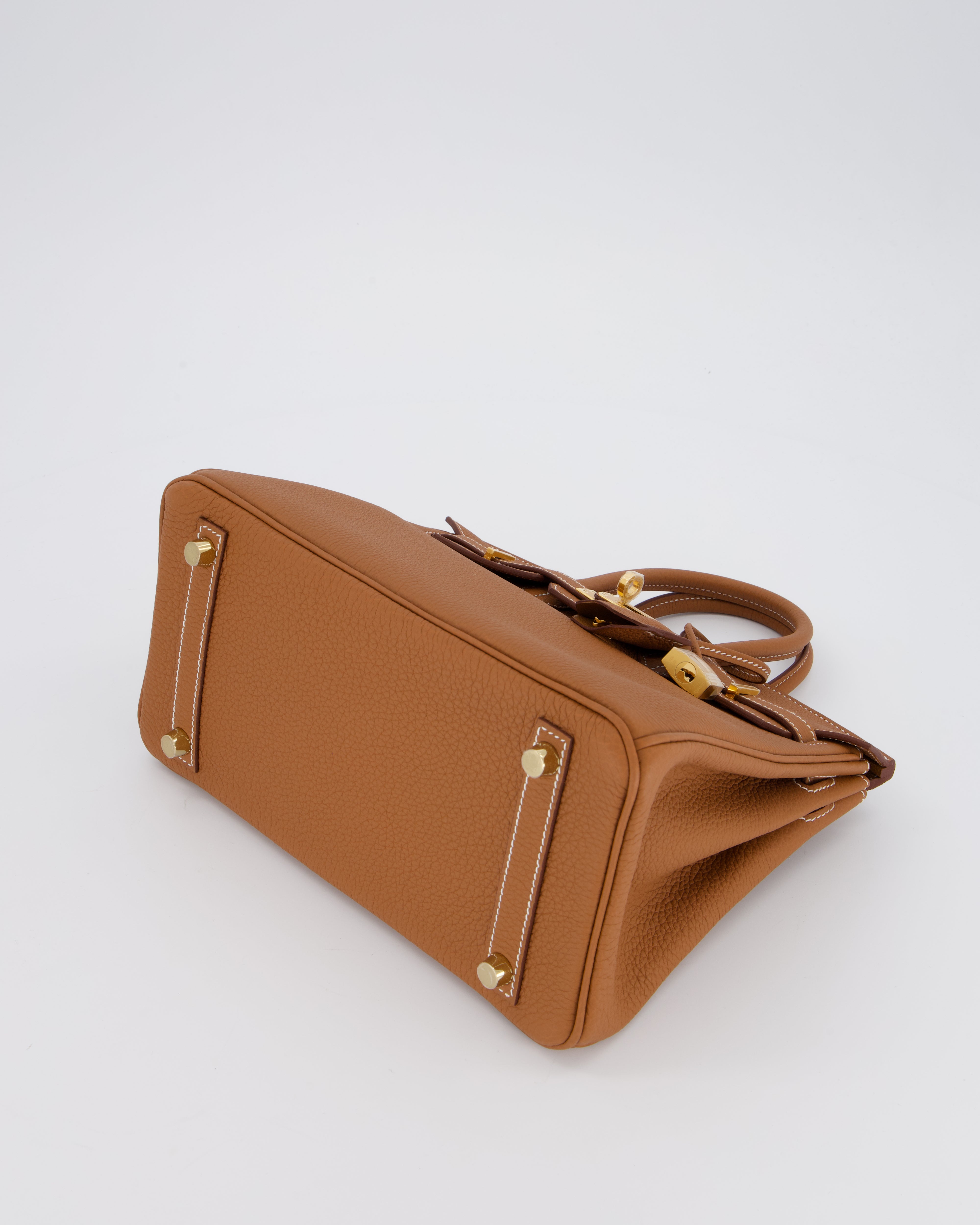 *HOT* Hermès Birkin 25 Retourne Bag in Gold Togo Leather with Gold Hardware