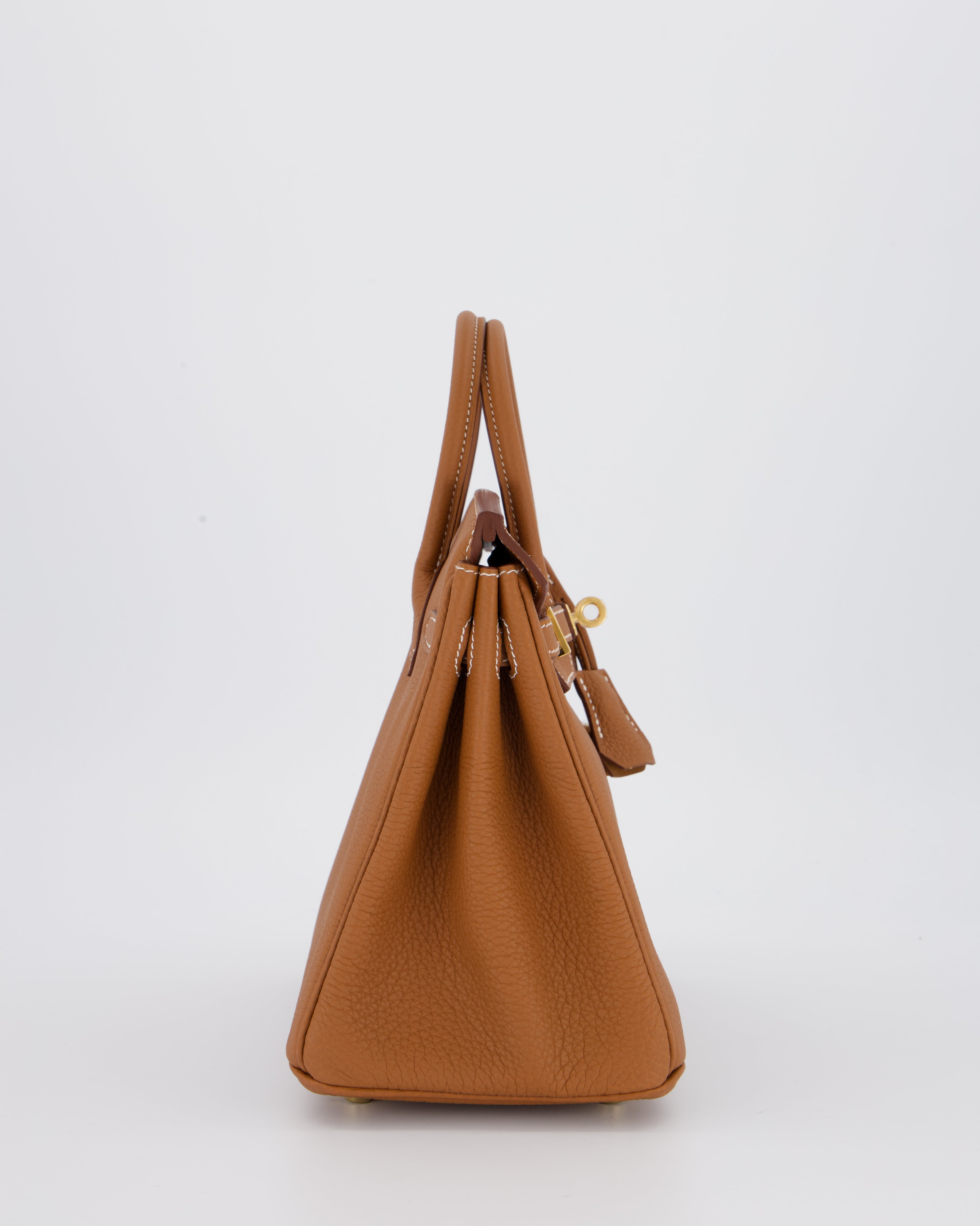 *HOT* Hermès Birkin 25 Retourne Bag in Gold Togo Leather with Gold Hardware