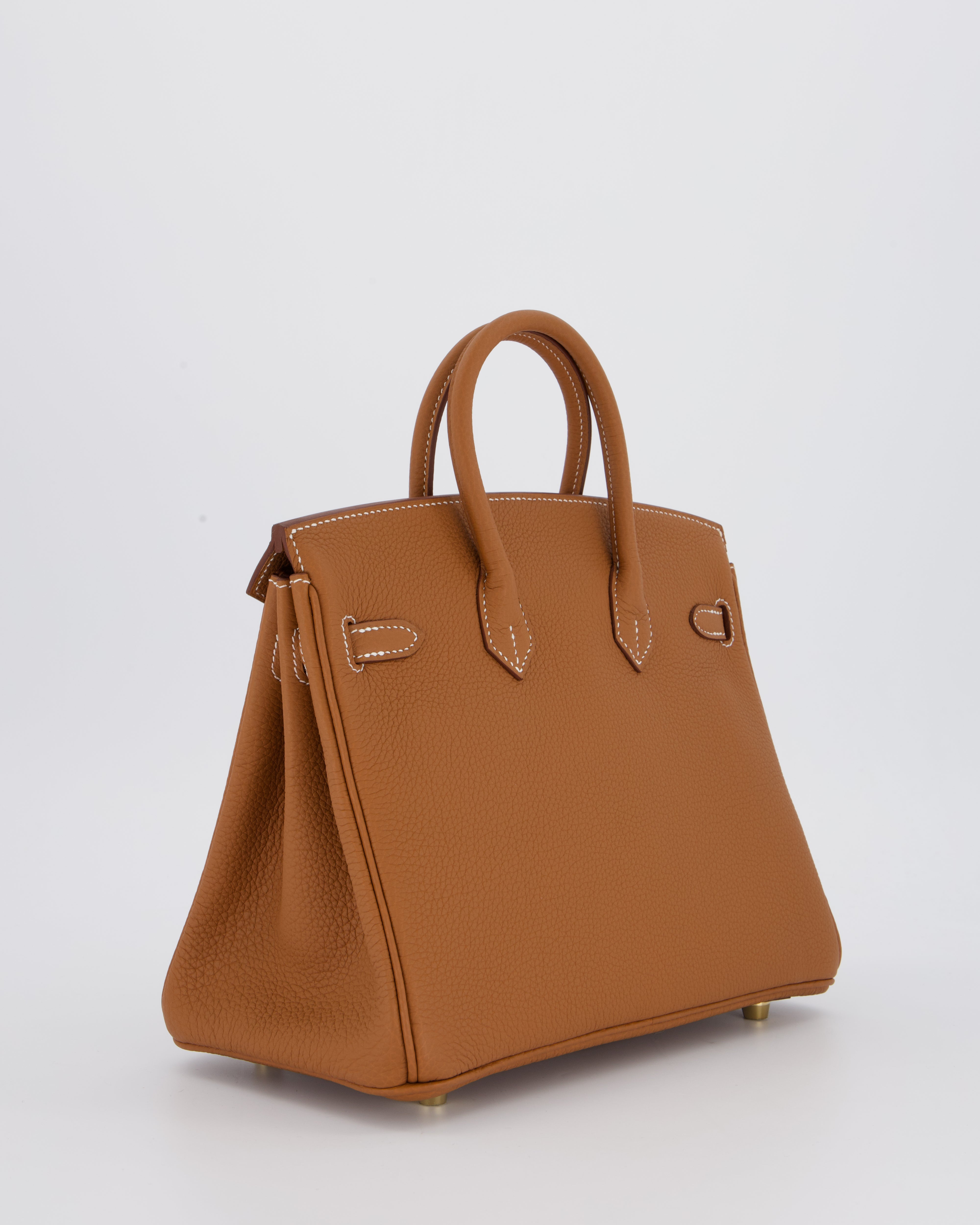 *HOT* Hermès Birkin 25 Retourne Bag in Gold Togo Leather with Gold Hardware