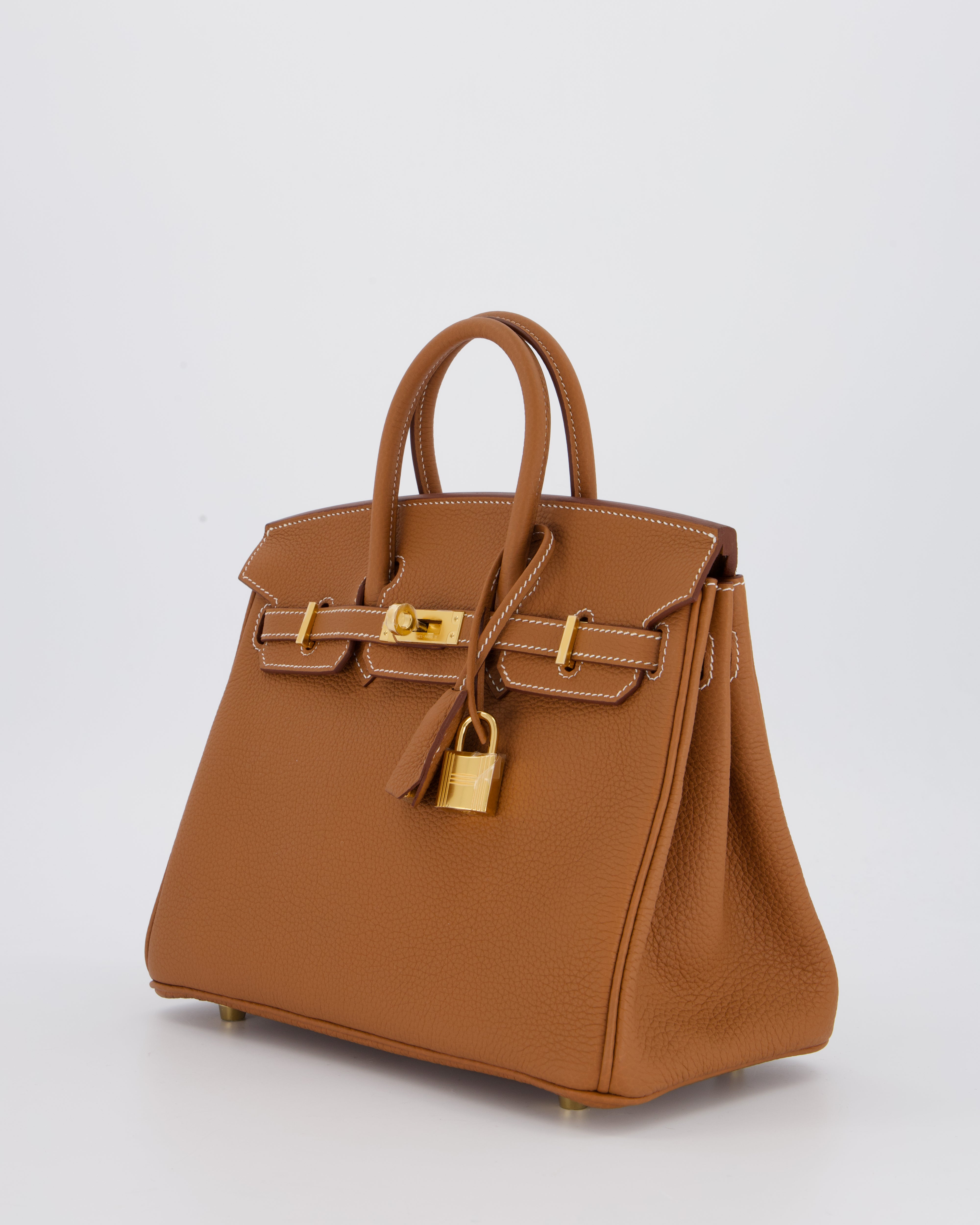 *HOT* Hermès Birkin 25 Retourne Bag in Gold Togo Leather with Gold Hardware