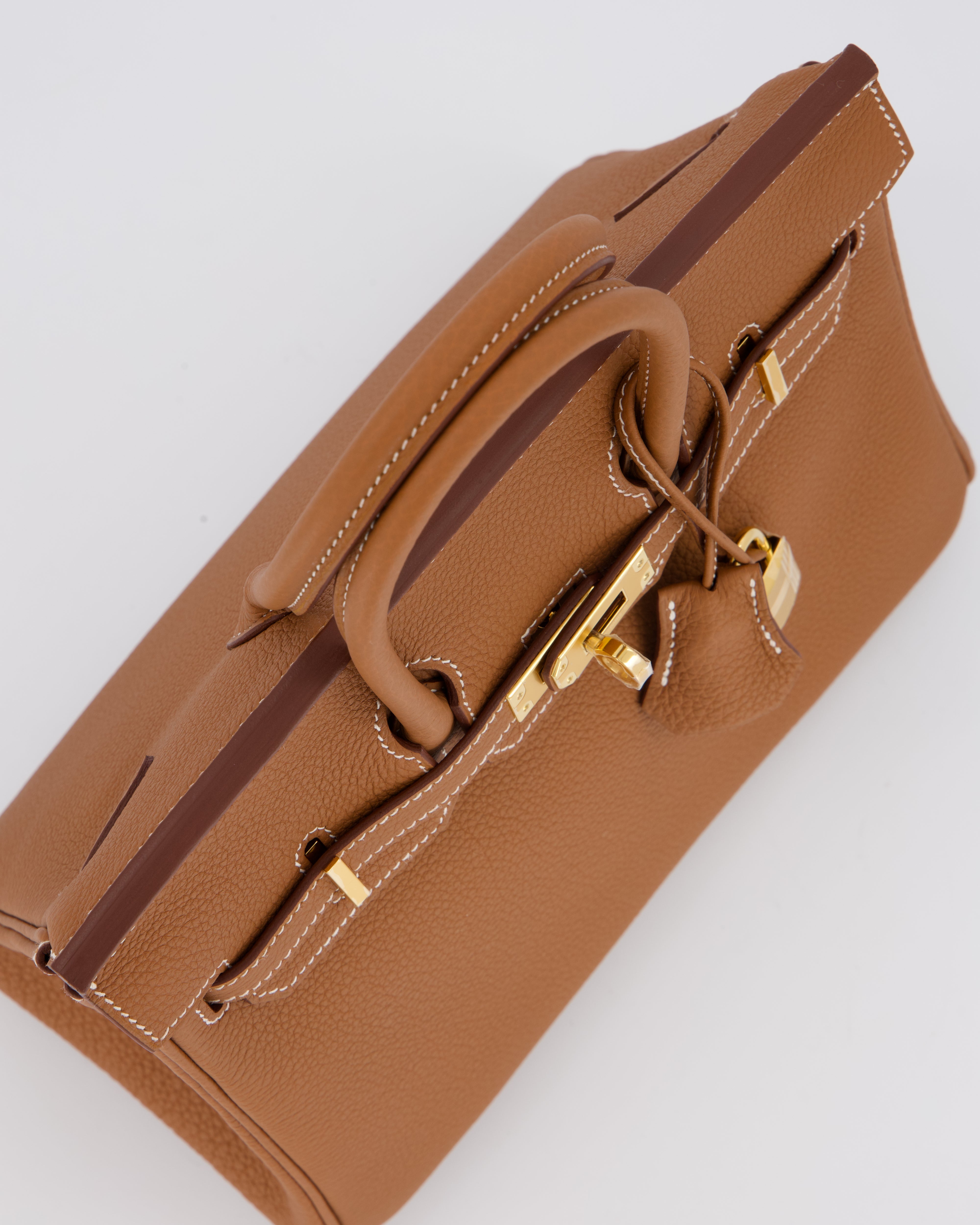 *HOT* Hermès Birkin 25 Retourne Bag in Gold Togo Leather with Gold Hardware