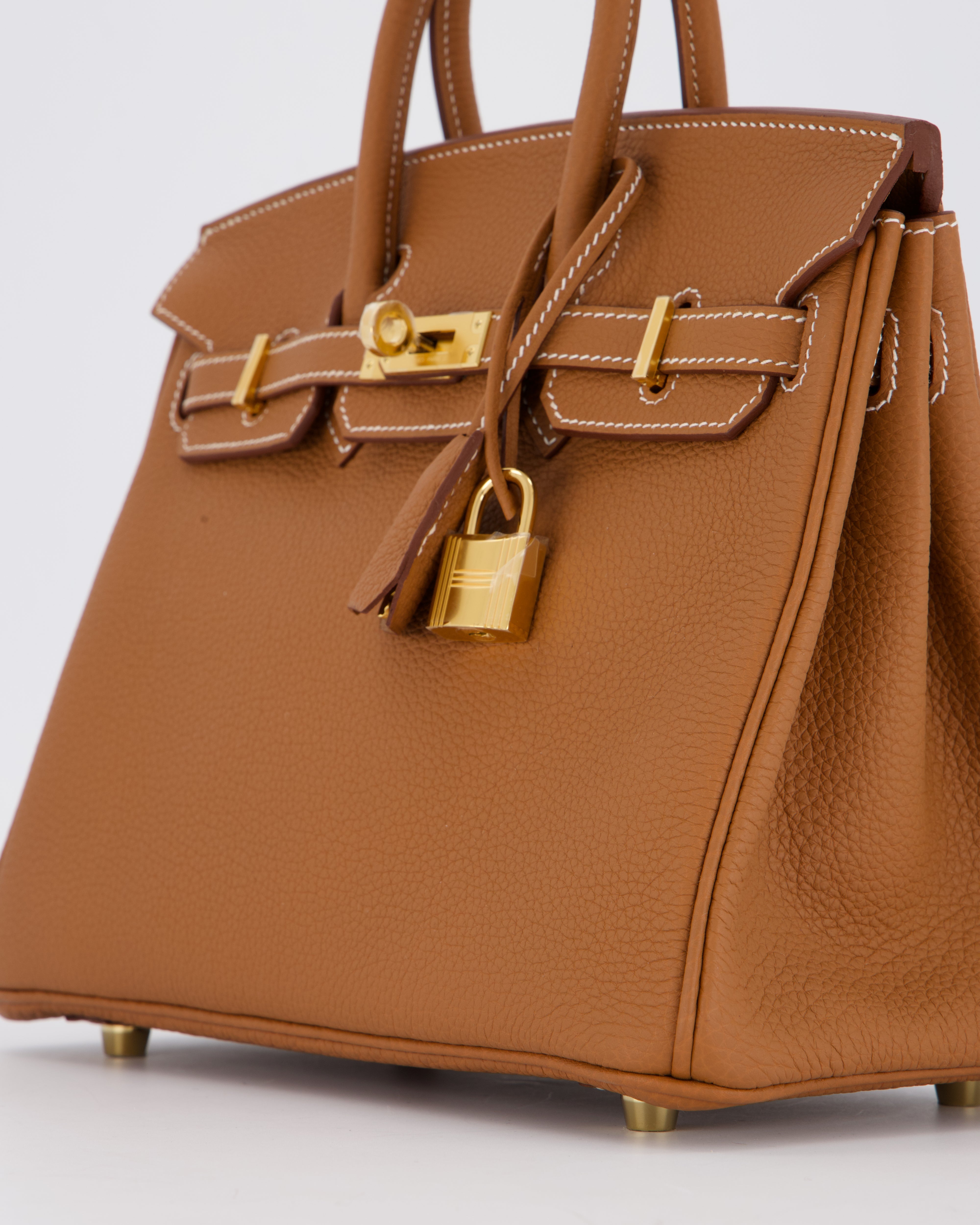 *HOT* Hermès Birkin 25 Retourne Bag in Gold Togo Leather with Gold Hardware