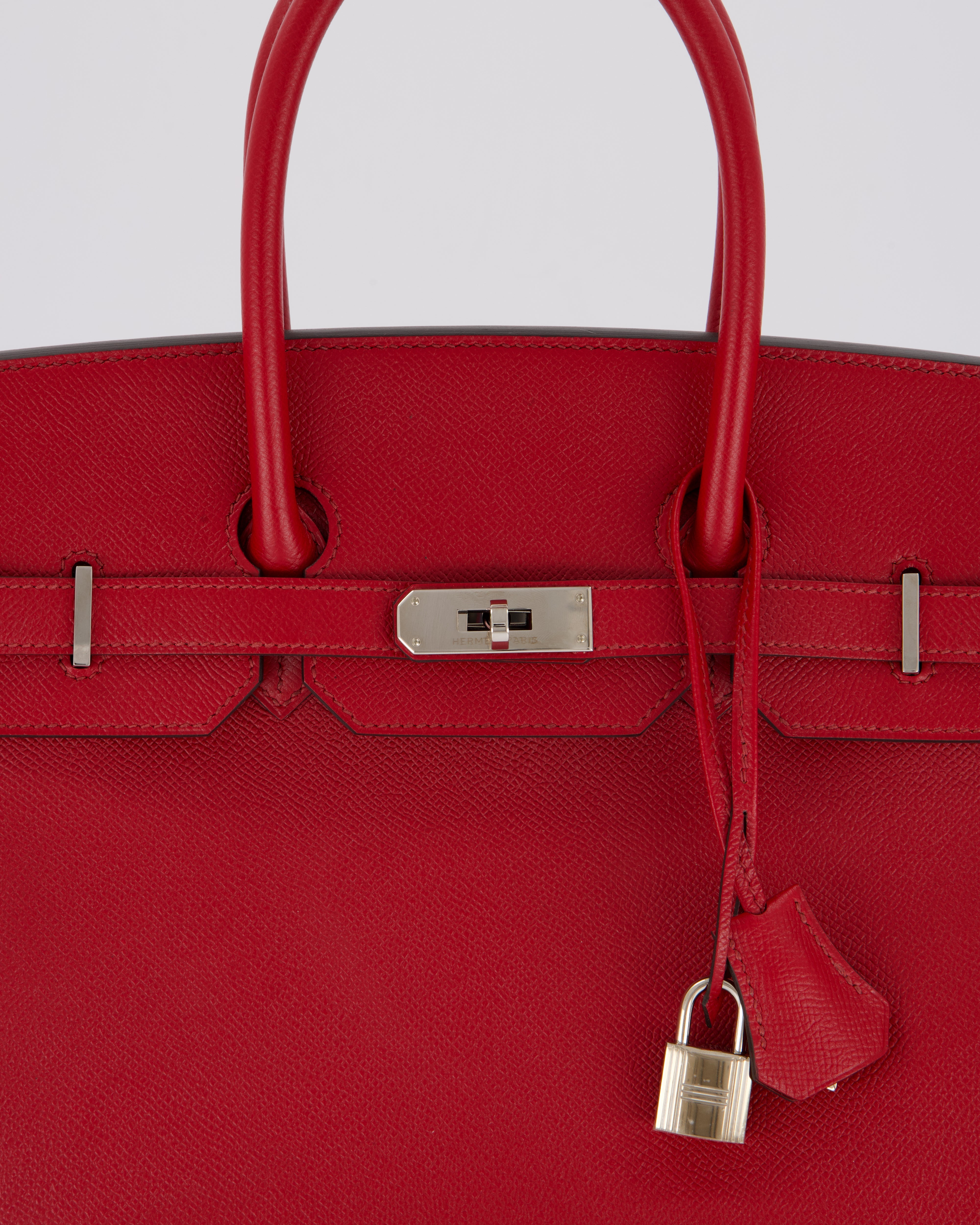 Hermès Birkin 35 Bag in Rouge Grenat Epsom Leather with Palladium Hardware
