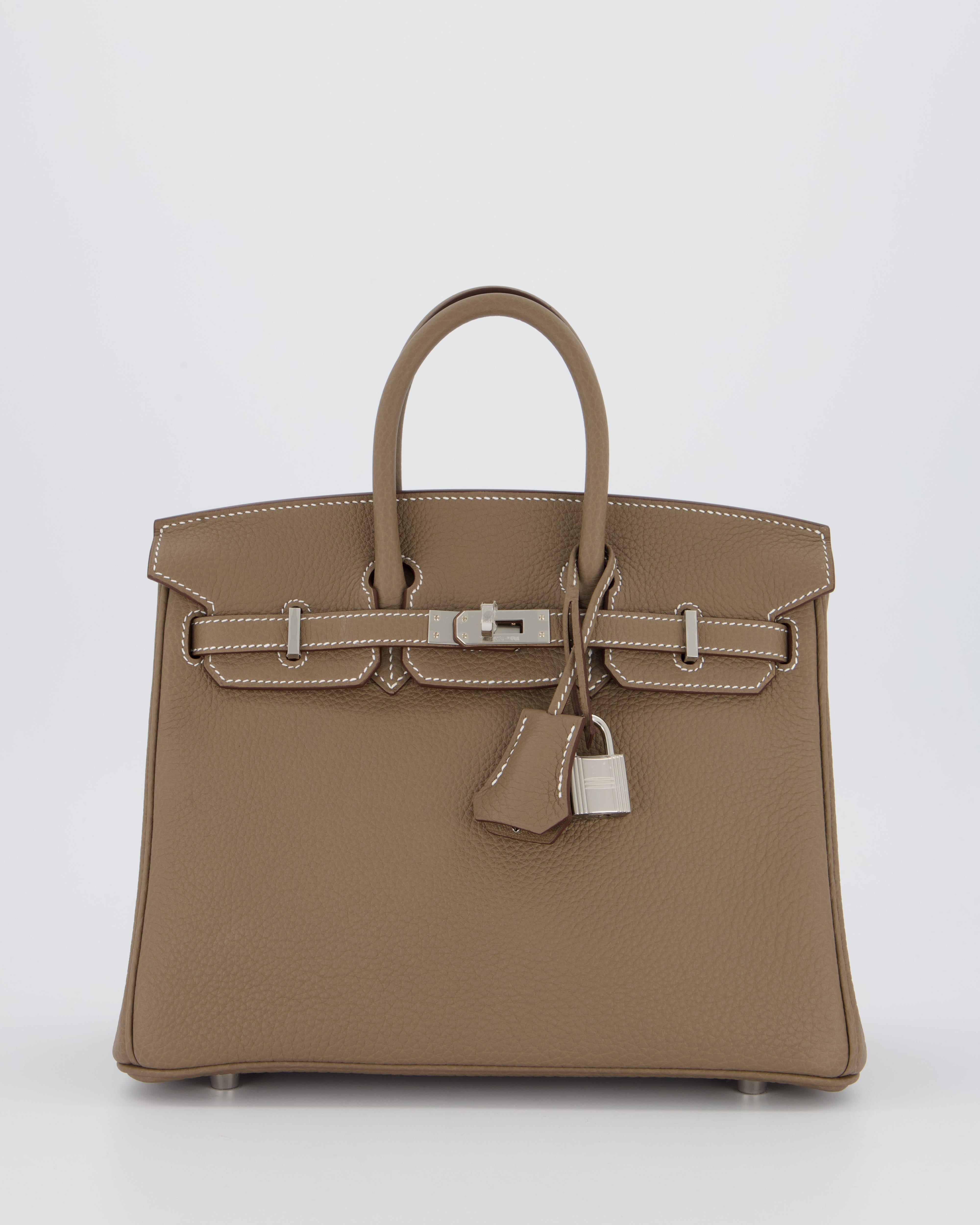 Hermès Birkin 25 Retourne Bag in Etoupe Togo Leather with Palladium Hardware